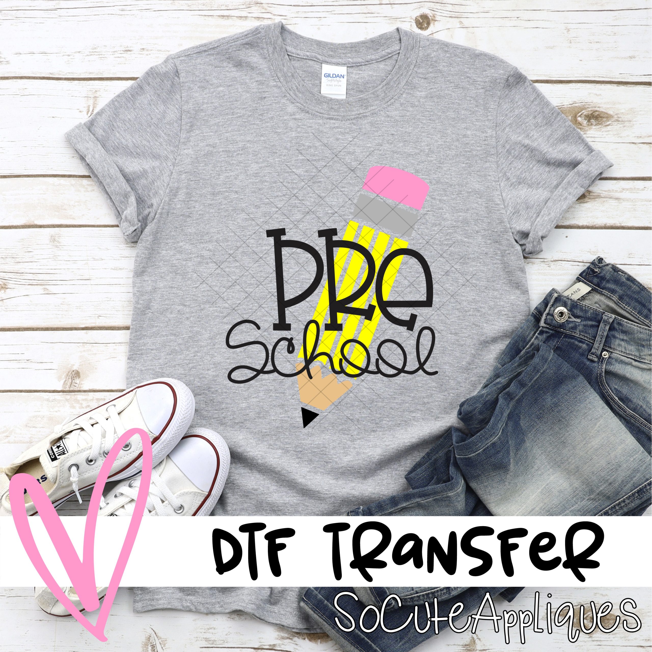 pre school pencil *DTF* Transfer – socuteappliques.net