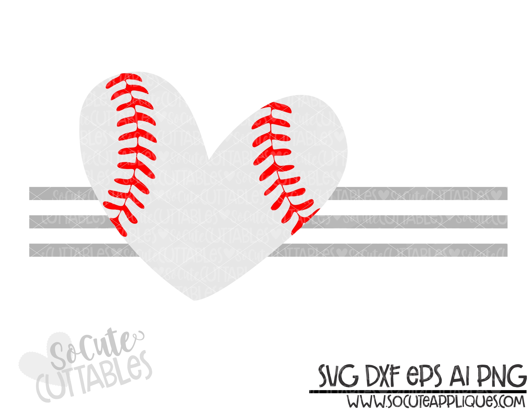 Download Baseball Heart 3 Stripes 19 Scc Svg Socuteappliques Net