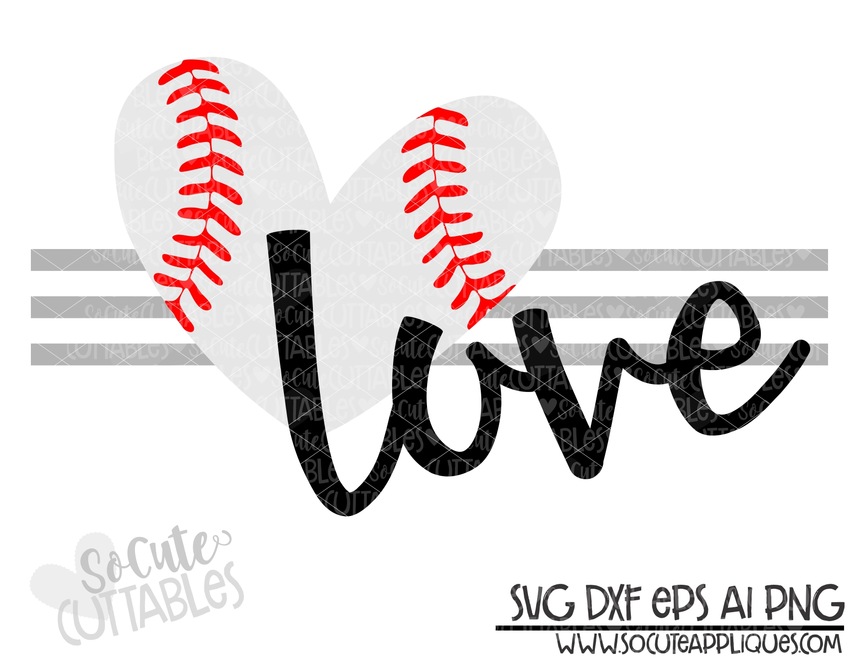 Download Baseball Heart 3 Stripes Love 19 Scc Svg Socuteappliques Net