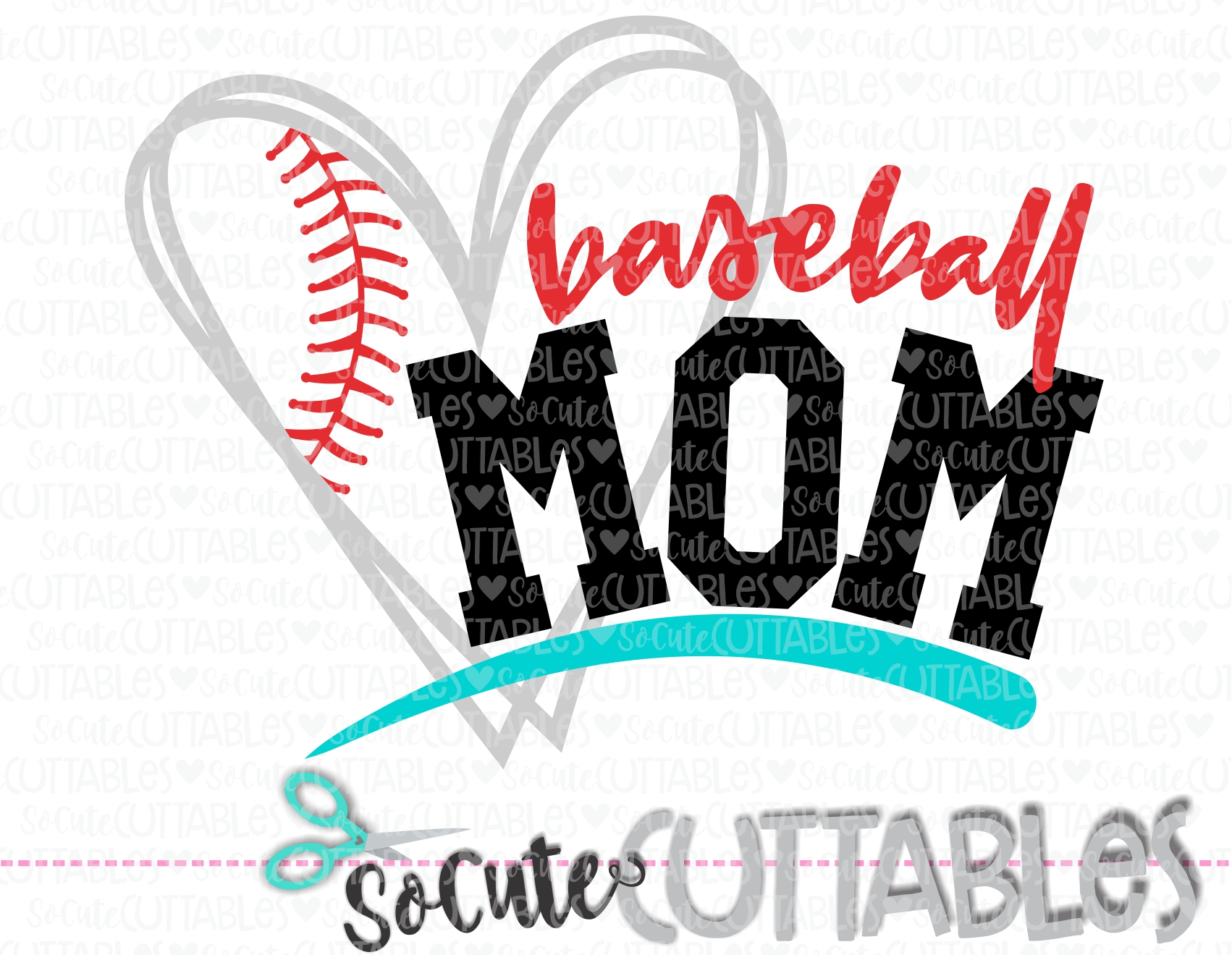 Download Baseball Mom Heart Laces Left Swoosh 18 Scc Svg Socuteappliques Net