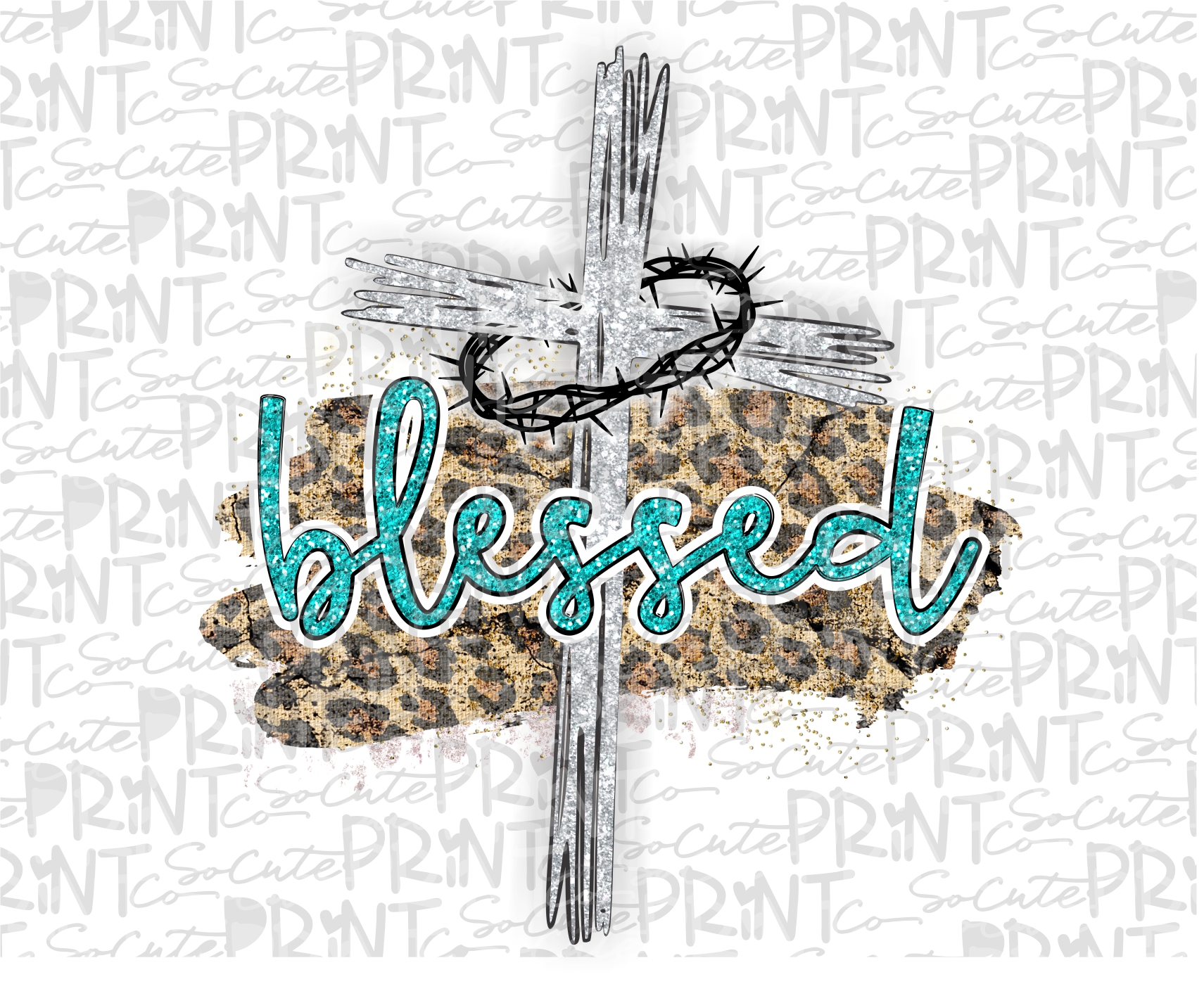 blessed turquoise cross leopard 19 *Printable PNG* – socuteappliques.net