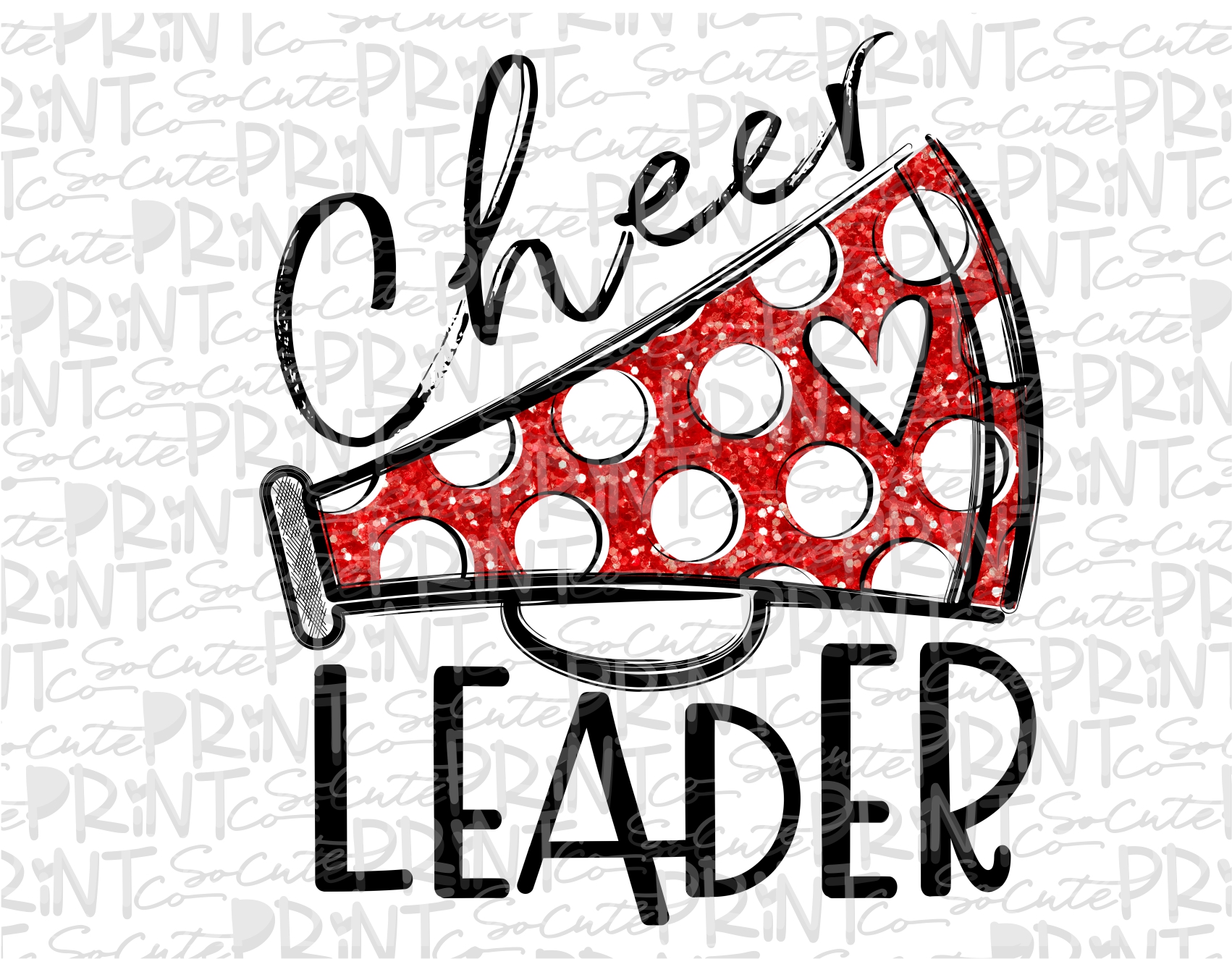 Cheer leader red glitter 18 *Printable PNG* – socuteappliques.net