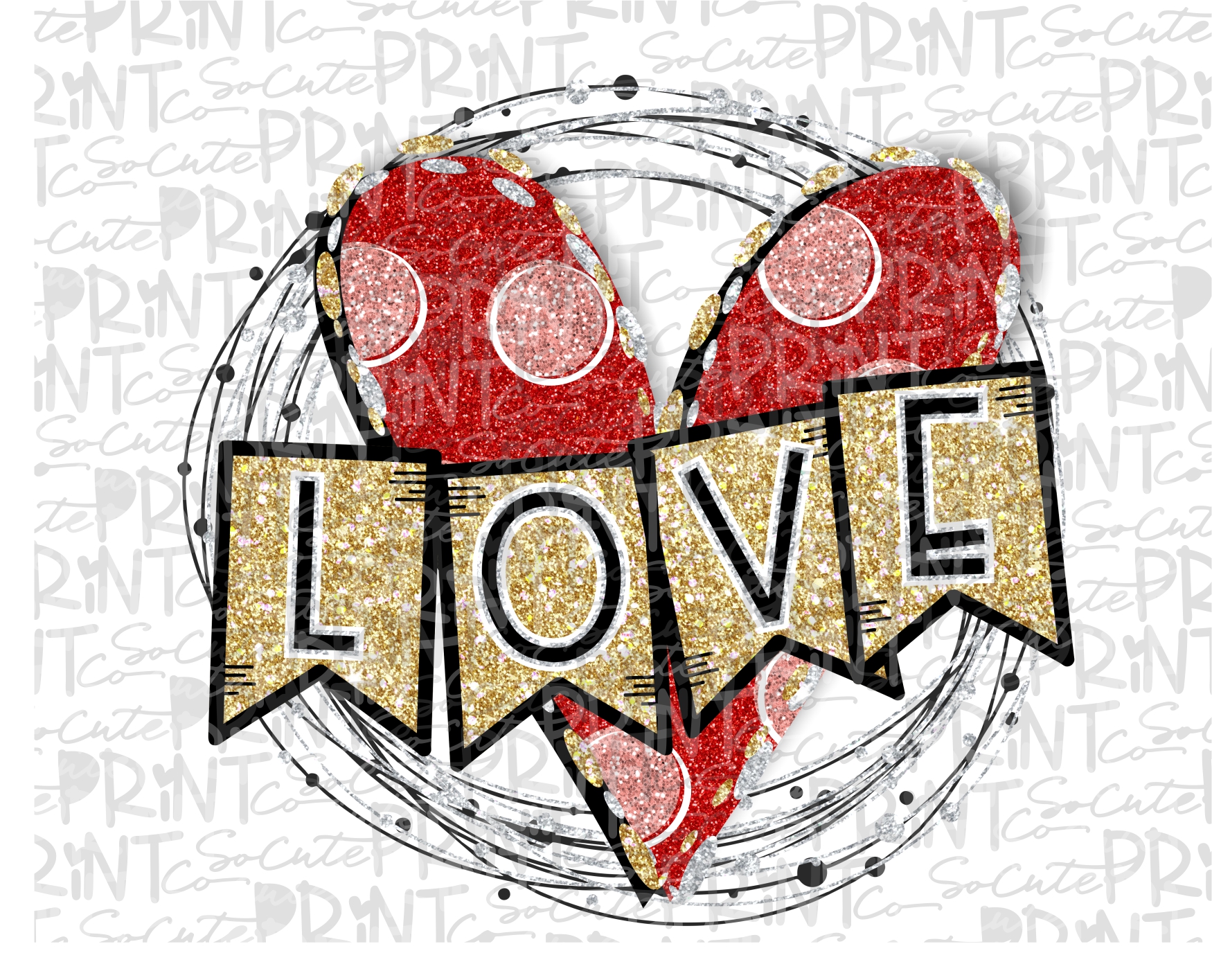 Love banner circle red pink gold 18 *Printable PNG* – socuteappliques.net