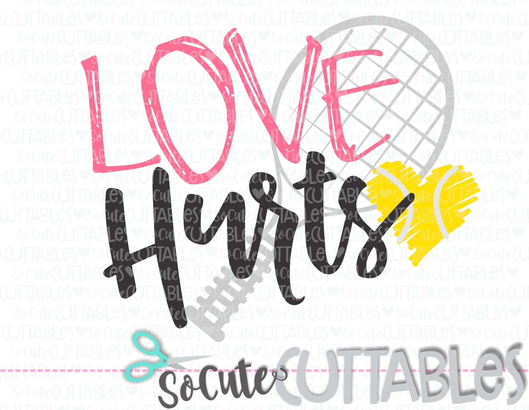 Download Love Hurts Tennis 18 Scc Svg Socuteappliques Net