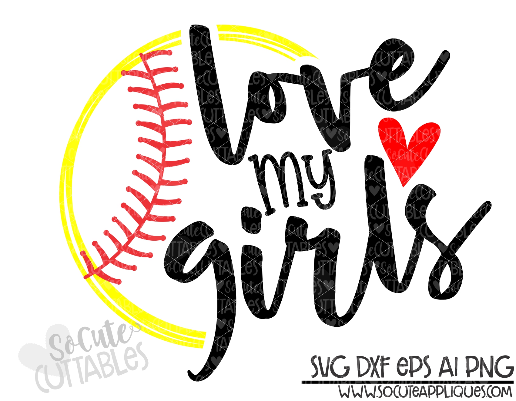 Download Love My Girls Half Softball 19 Scc Svg Socuteappliques Net