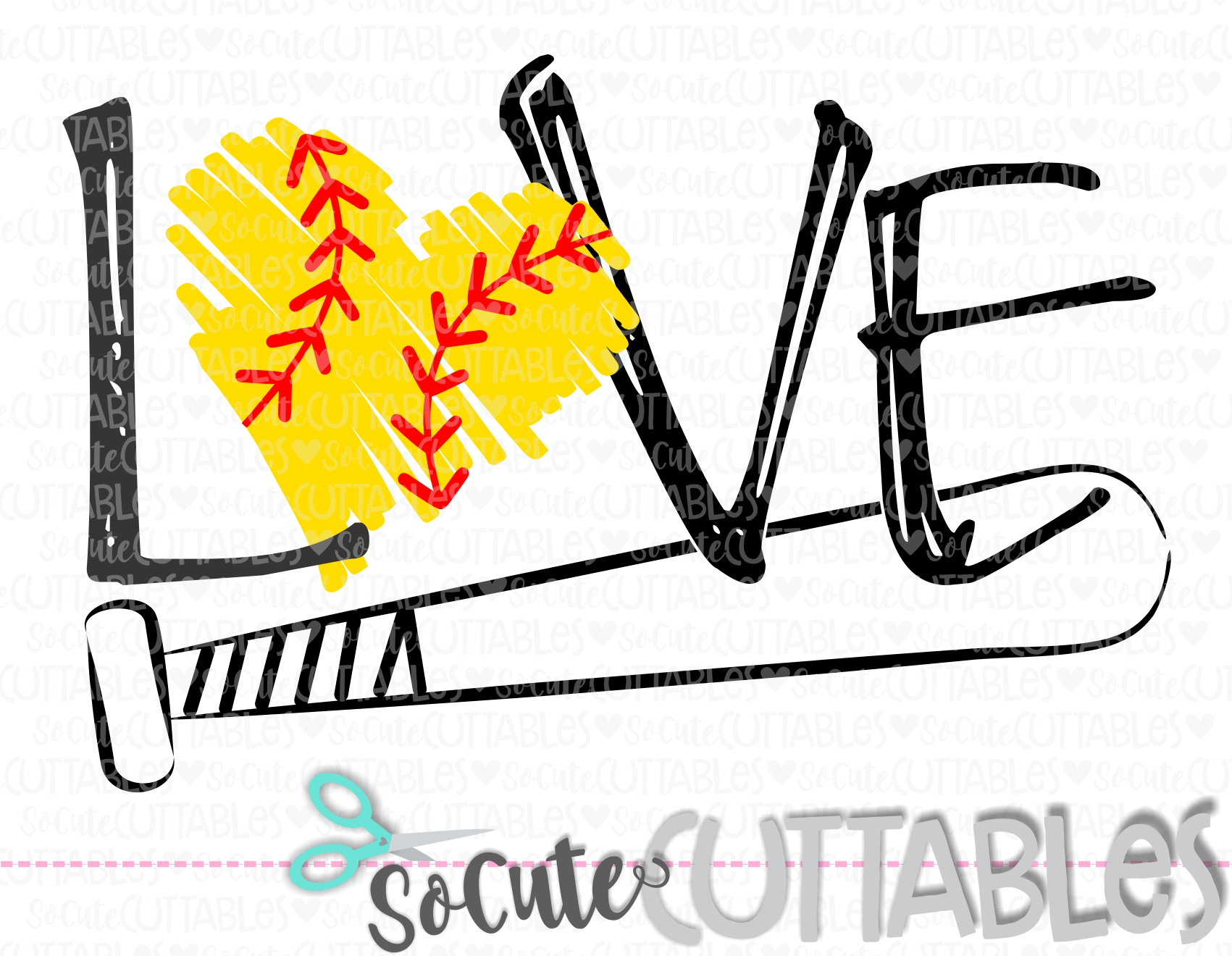 Download Love Softball Bat 18 Scc Svg Socuteappliques Net