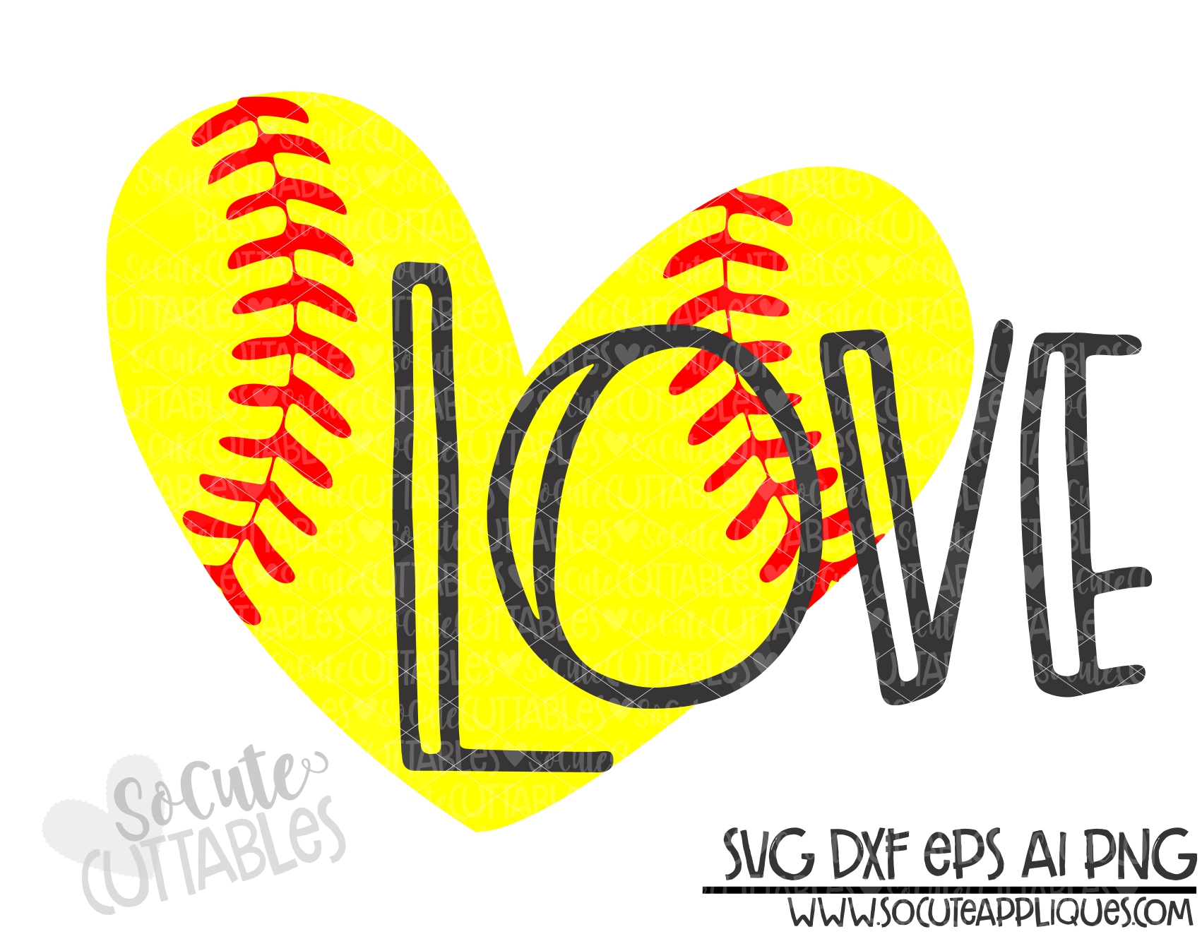 Download Love Softball Heart 19 Scc Svg Socuteappliques Net