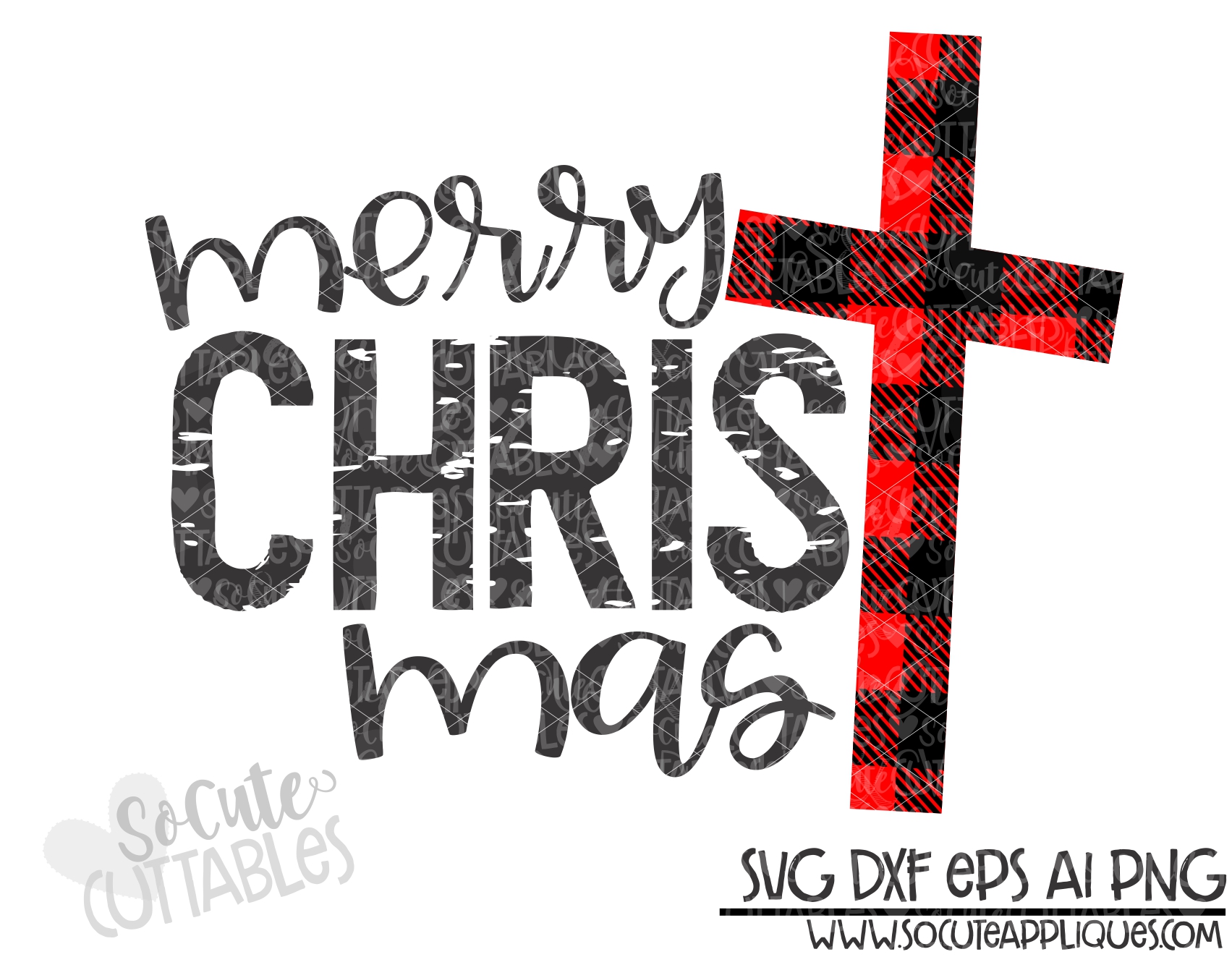 Download Merry Christmas Cross Plaid Distressed 18 Scc Svg Socuteappliques Net