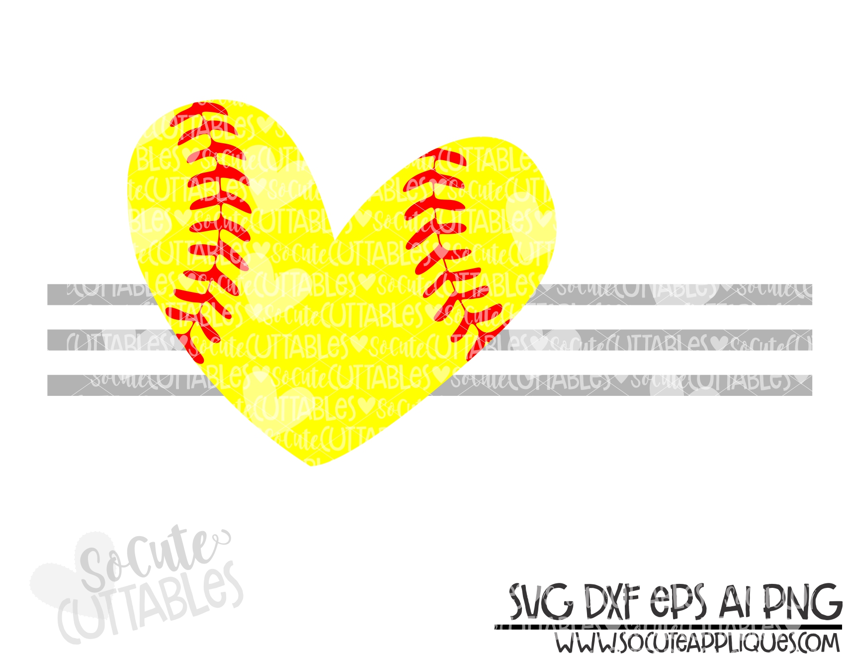 Download Softball Heart 3 Stripes 19 Scc Svg Socuteappliques Net