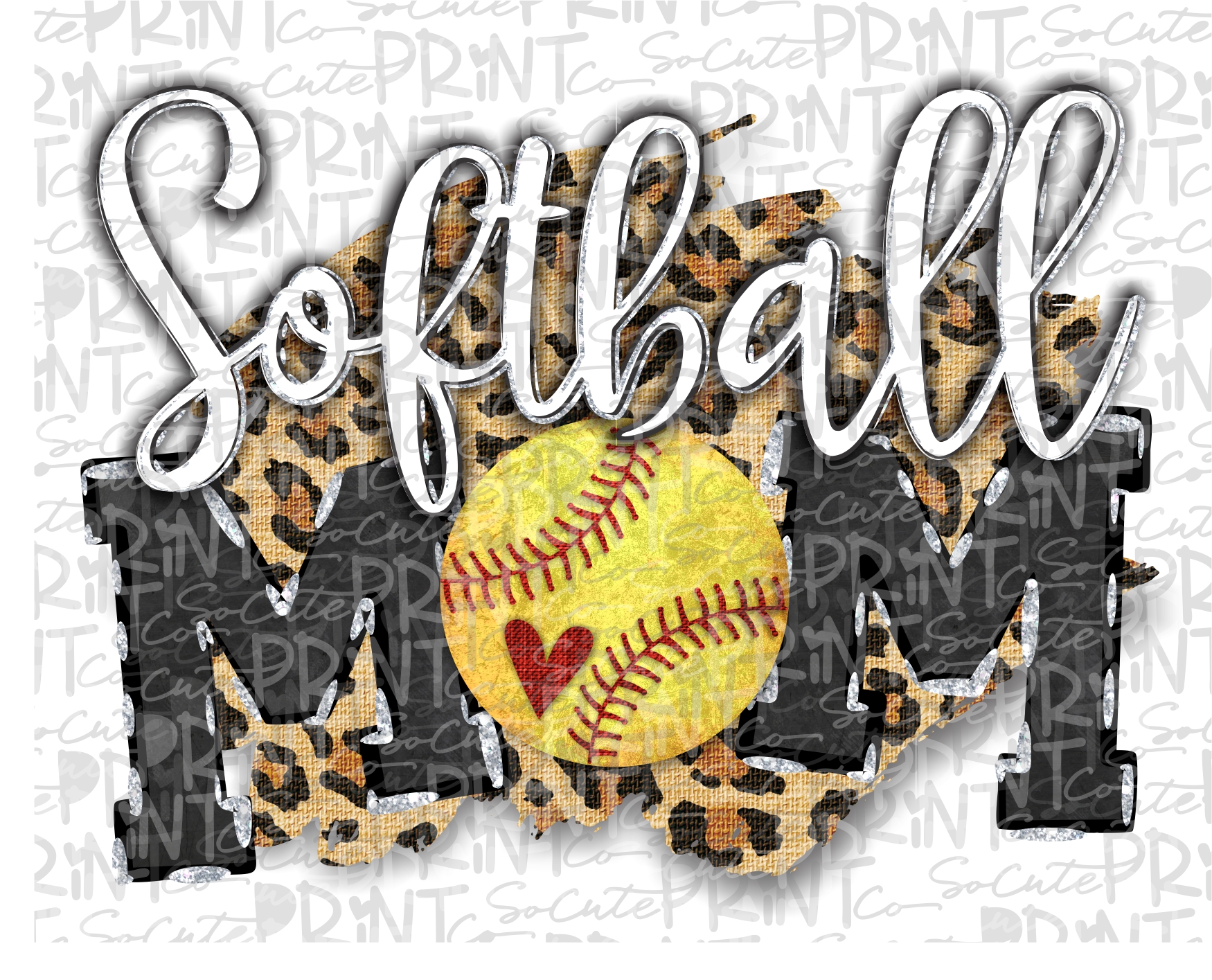 Game Day Baseball Life Softball Life Mom Mothers Day Leopard Poster