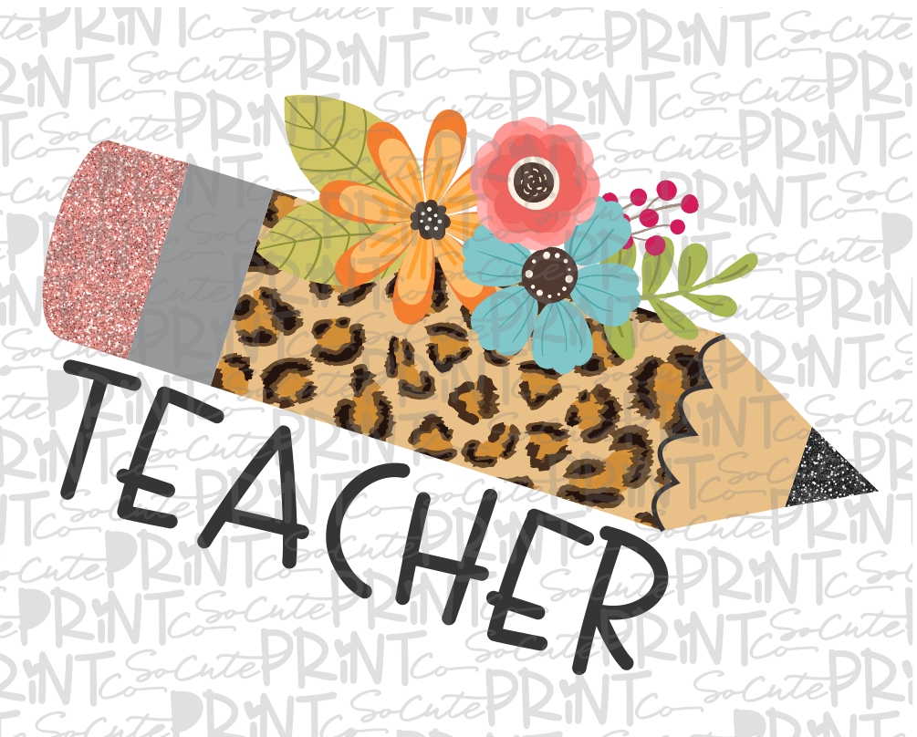 Download Teacher Leopard Pencil 18 Printable Png Socuteappliques Net