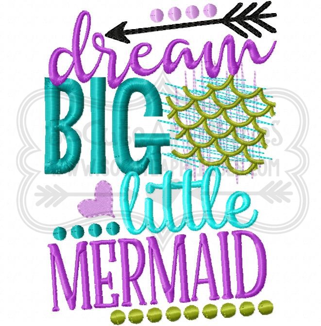 Download Dream Big Little Mermaid 5x7 6x10 Socuteappliques Net