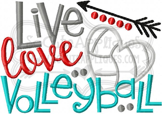 Download Live Love Volleyball 16 5x7 6x10 Socuteappliques Net