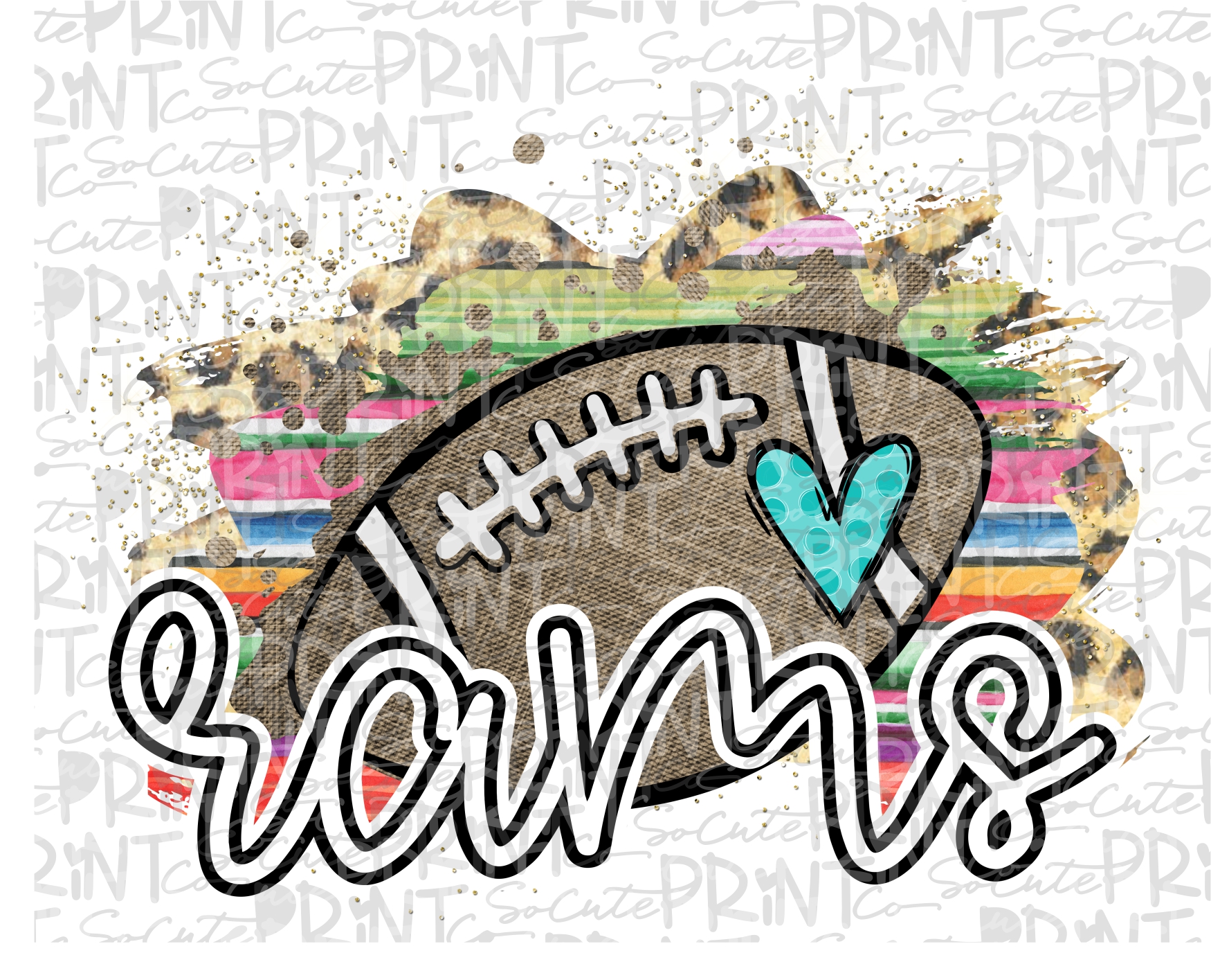 Rams football serape *Printable PNG* – socuteappliques.net