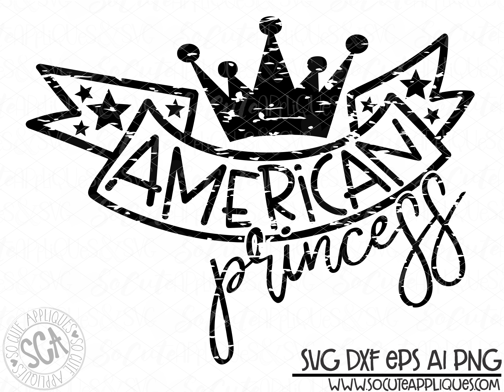 Download American Princess Crown Banner 18 Distressed Svg Sca Socuteappliques Net