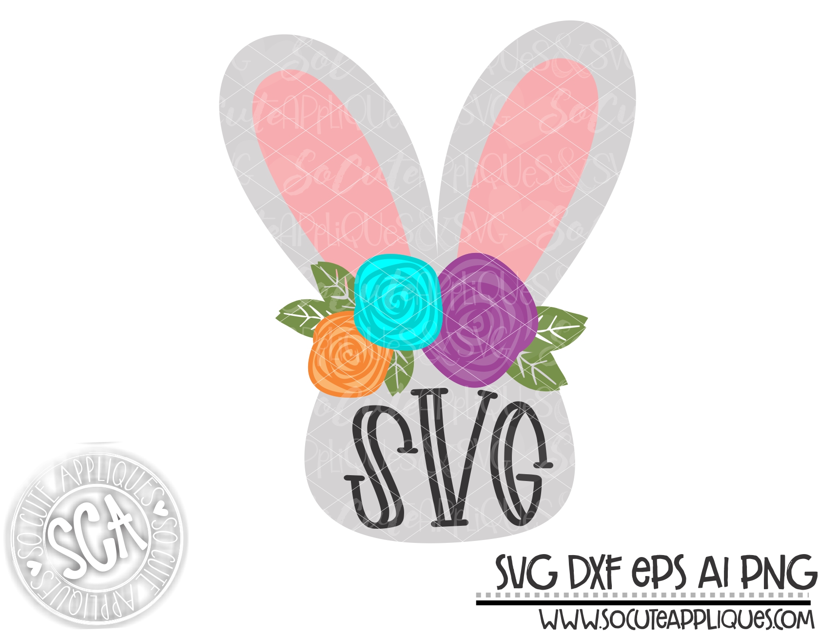 Download Bunny Flowers 19 Svg Sca Socuteappliques Net