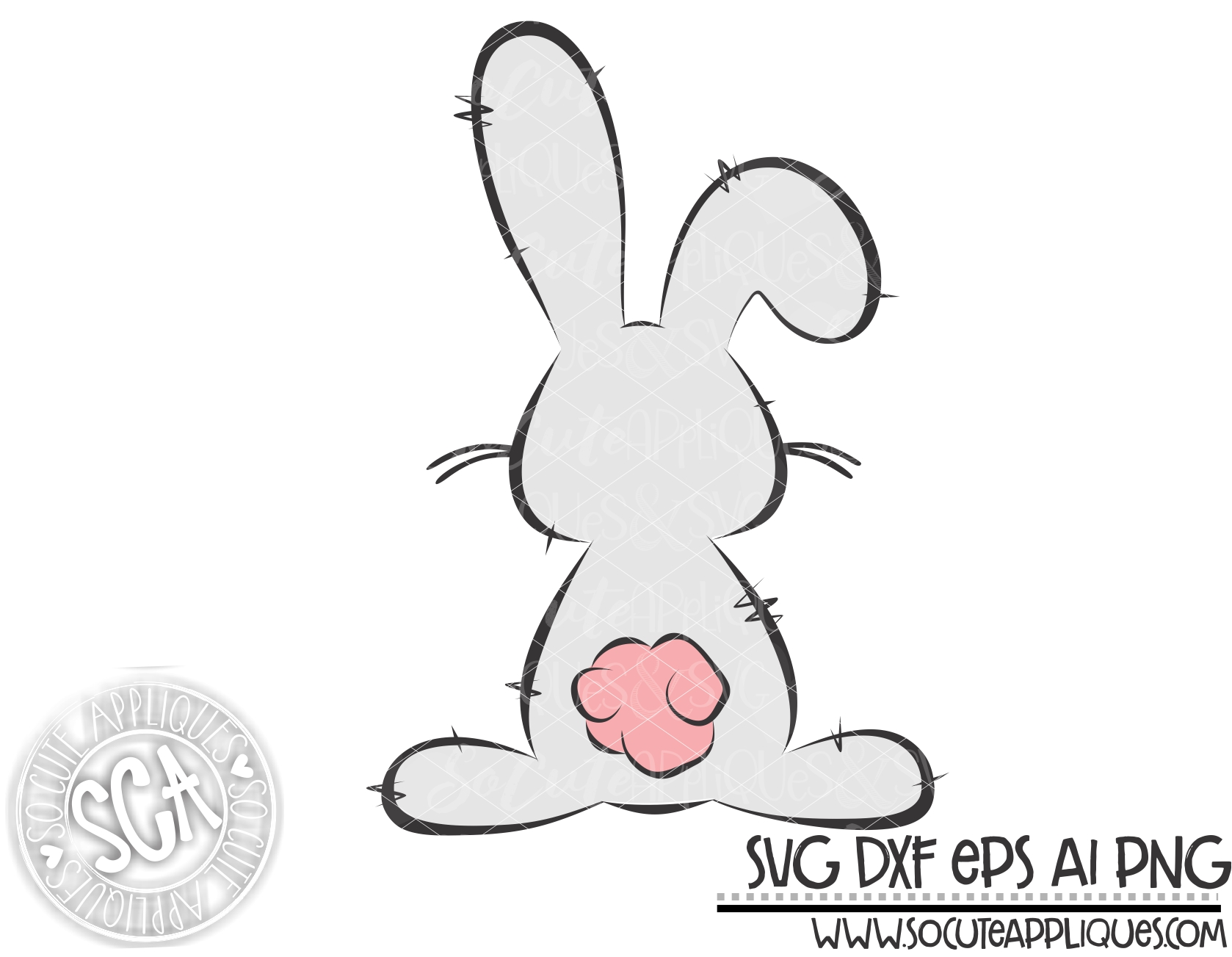 Download Bunny Outline 19 Svg Sca Socuteappliques Net