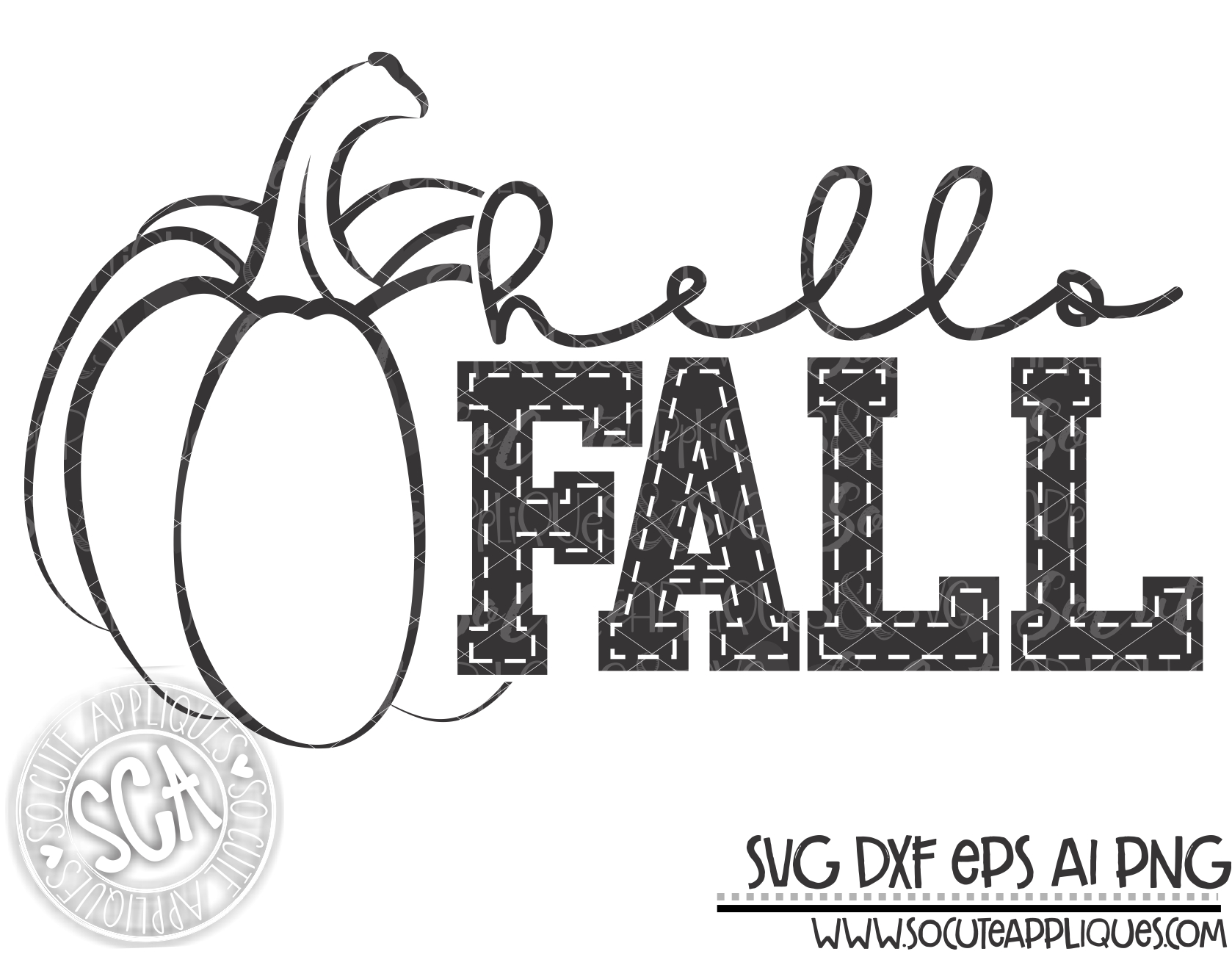 Hello Fall Open Pumpkin 18 Svg Sca Socuteappliques Net