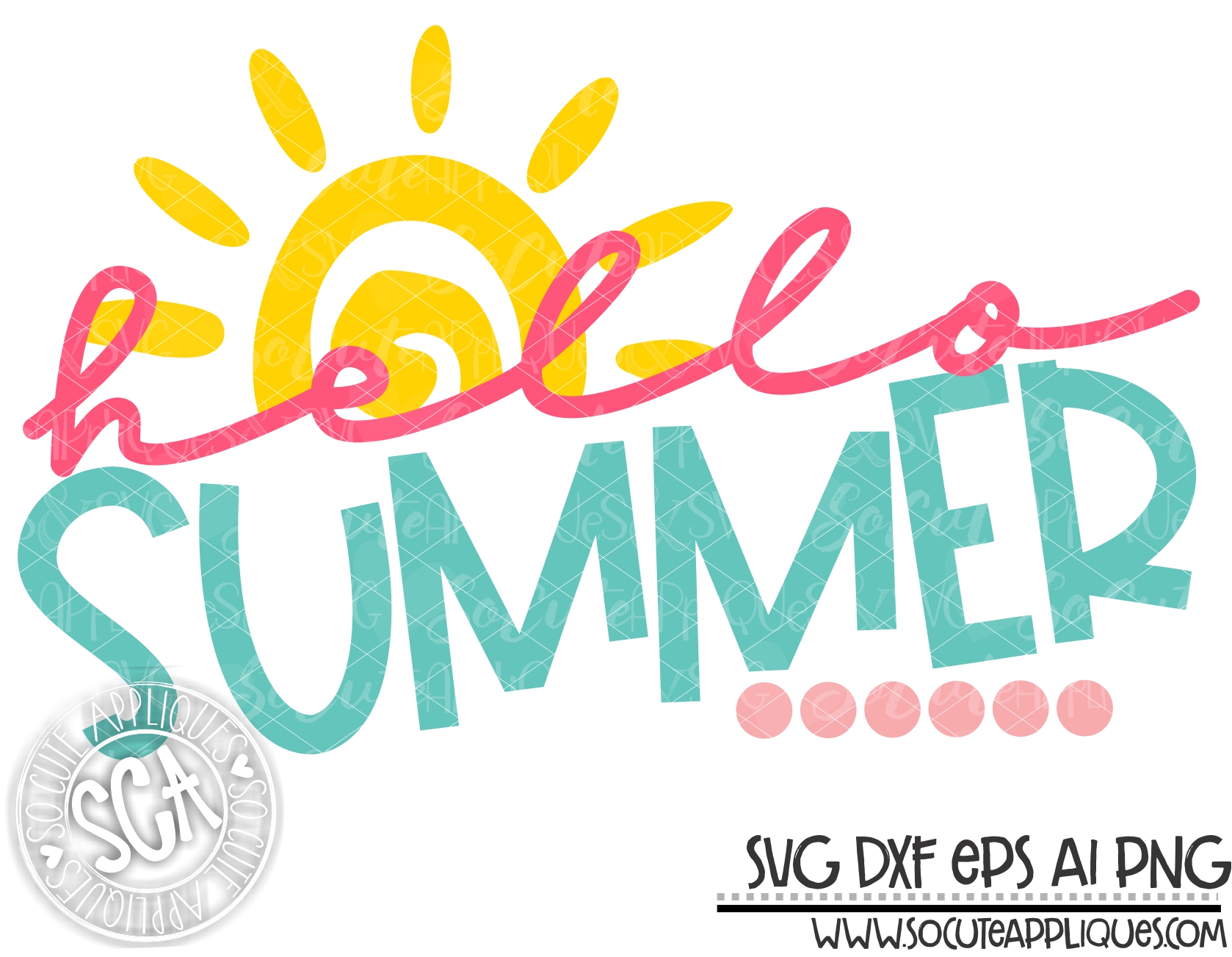 Download Hello Summer Half Swirl Sun 19 Svg Sca Socuteappliques Net