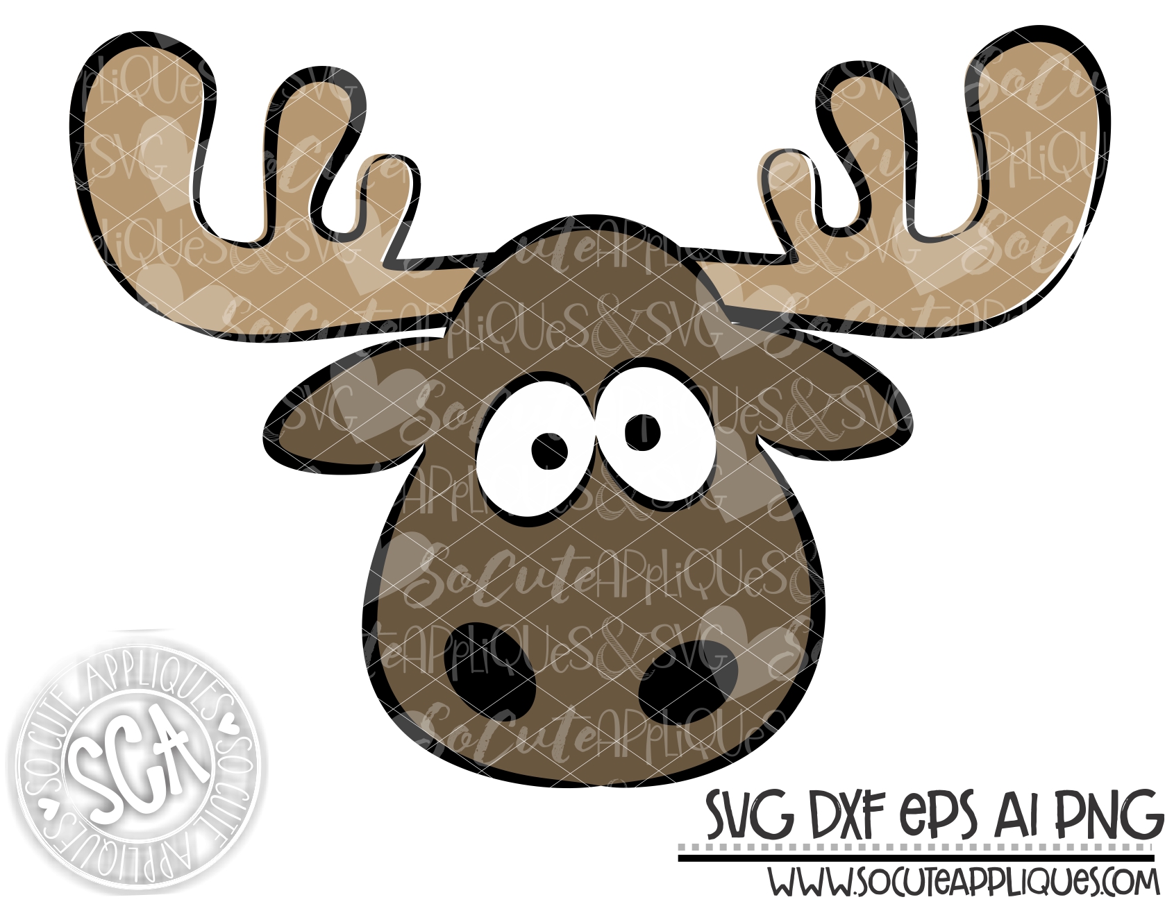 Download Moose With Outline 18 Svg Sca Socuteappliques Net
