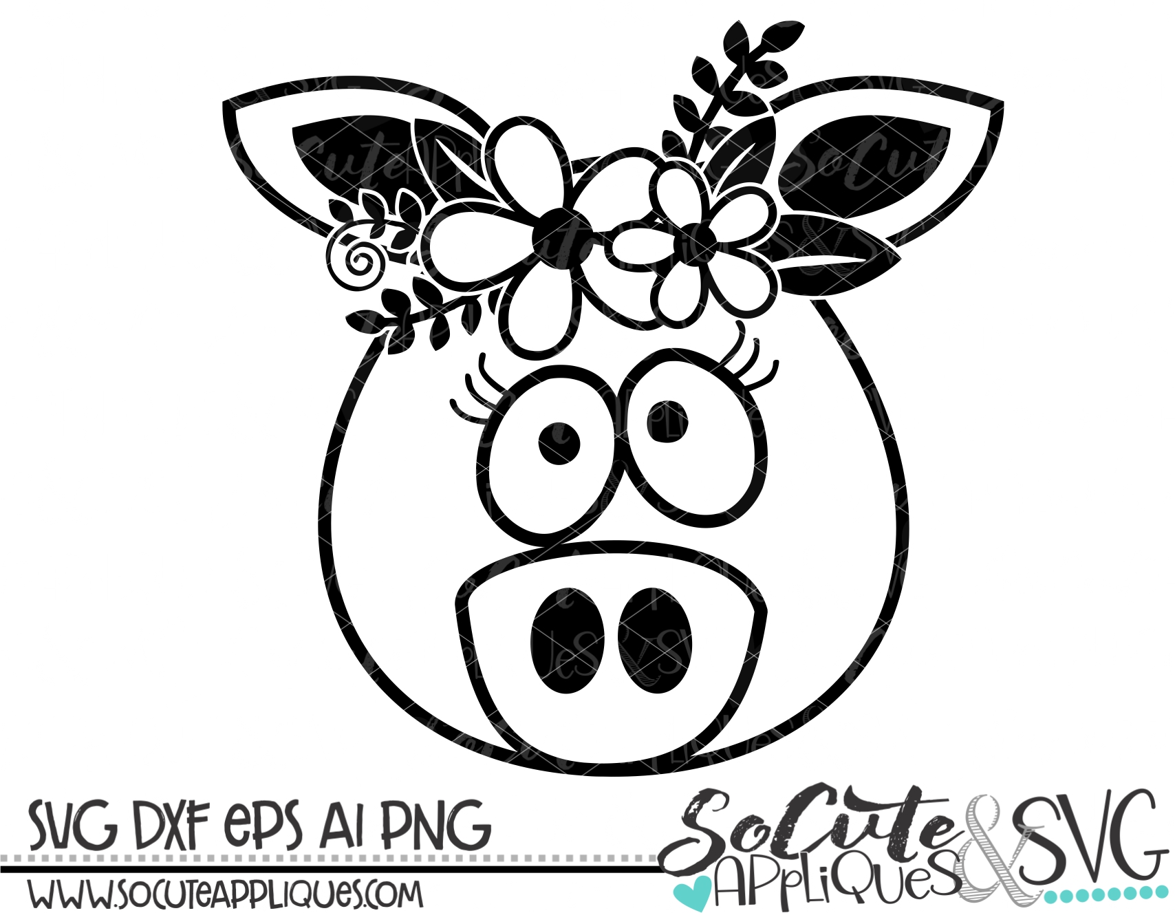 Download Pig Girl Outline 18 Svg Sca Socuteappliques Net