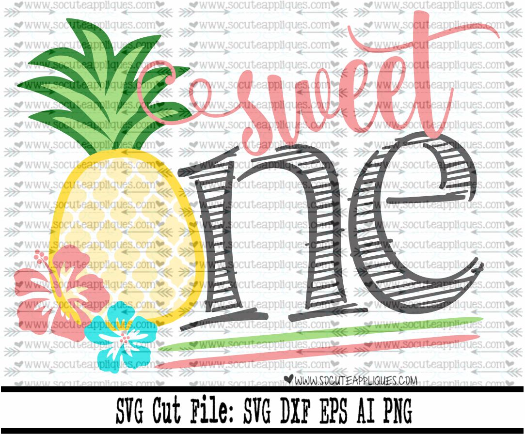 Download Sweet One Pineapple 17 Svg Sca Socuteappliques Net