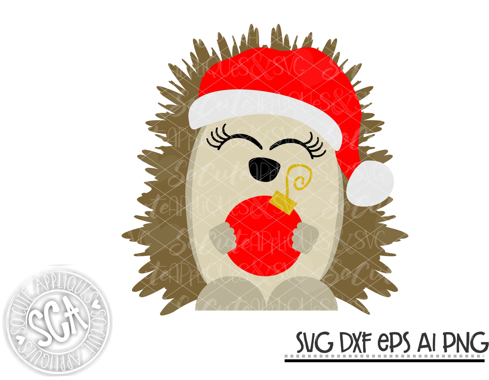 Download Hedgehog Girl With Ornament Svg Sca 19 Socuteappliques Net