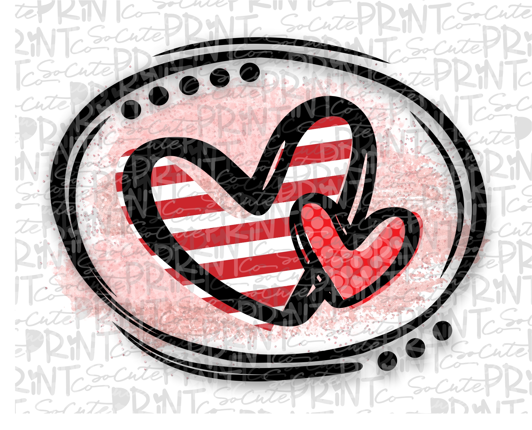 Double heart patch stripe dots *Printable PNG* 20 – socuteappliques.net