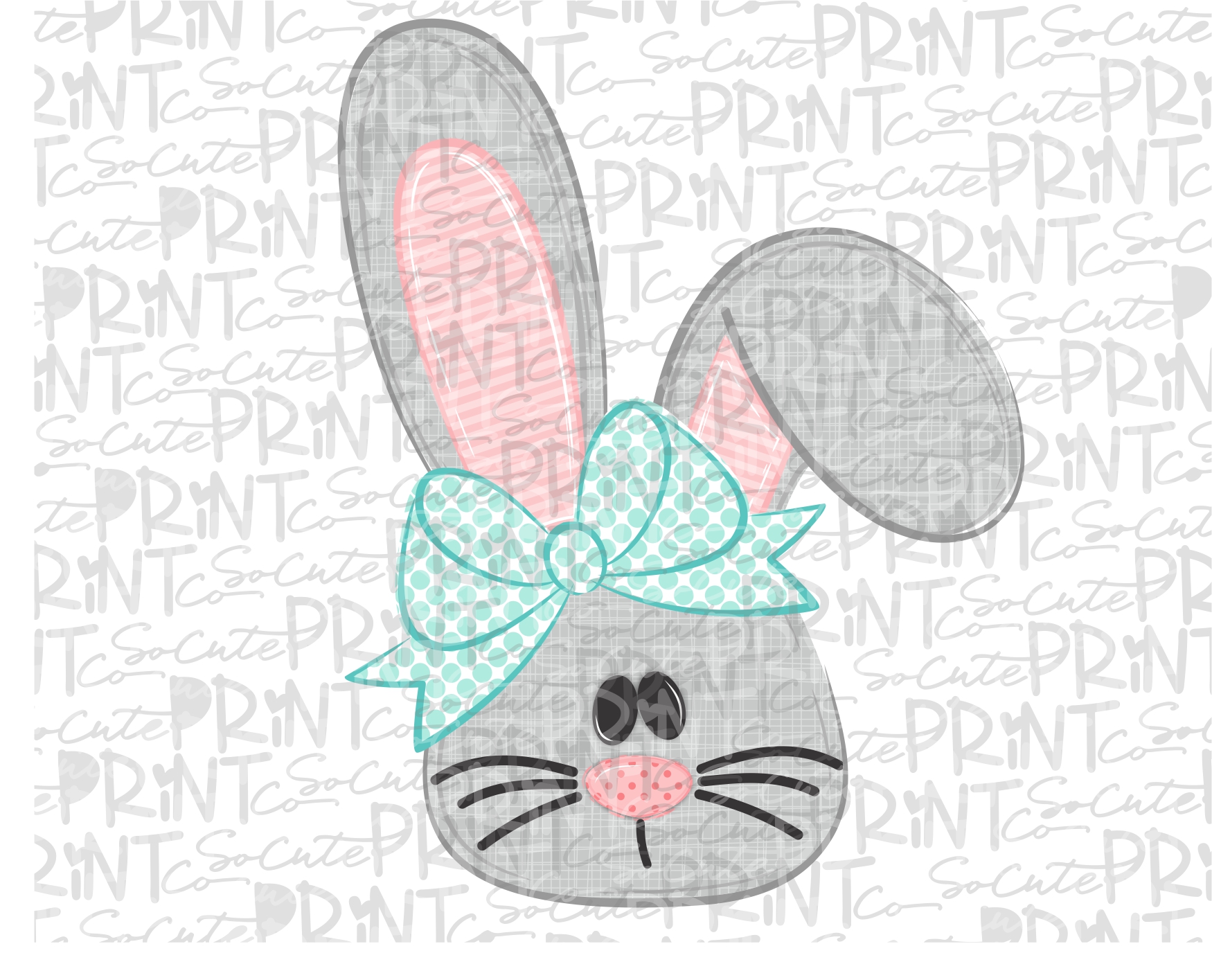 Girl bunny head *Printable PNG* – socuteappliques.net