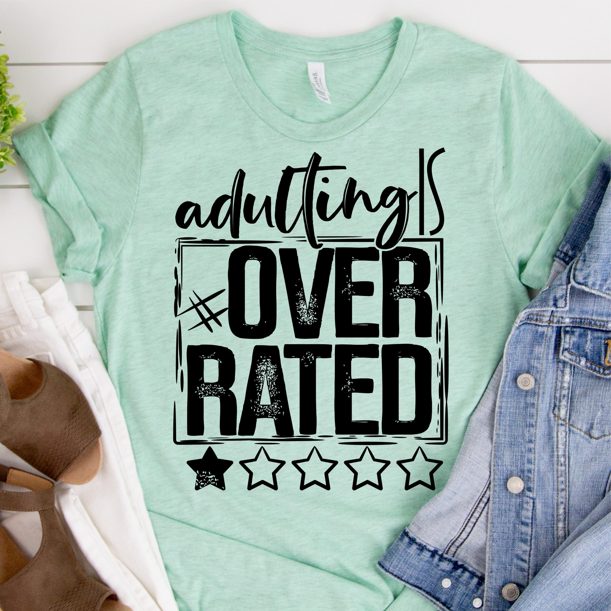 Adulting is over-rated BLACK *TRANSFER*