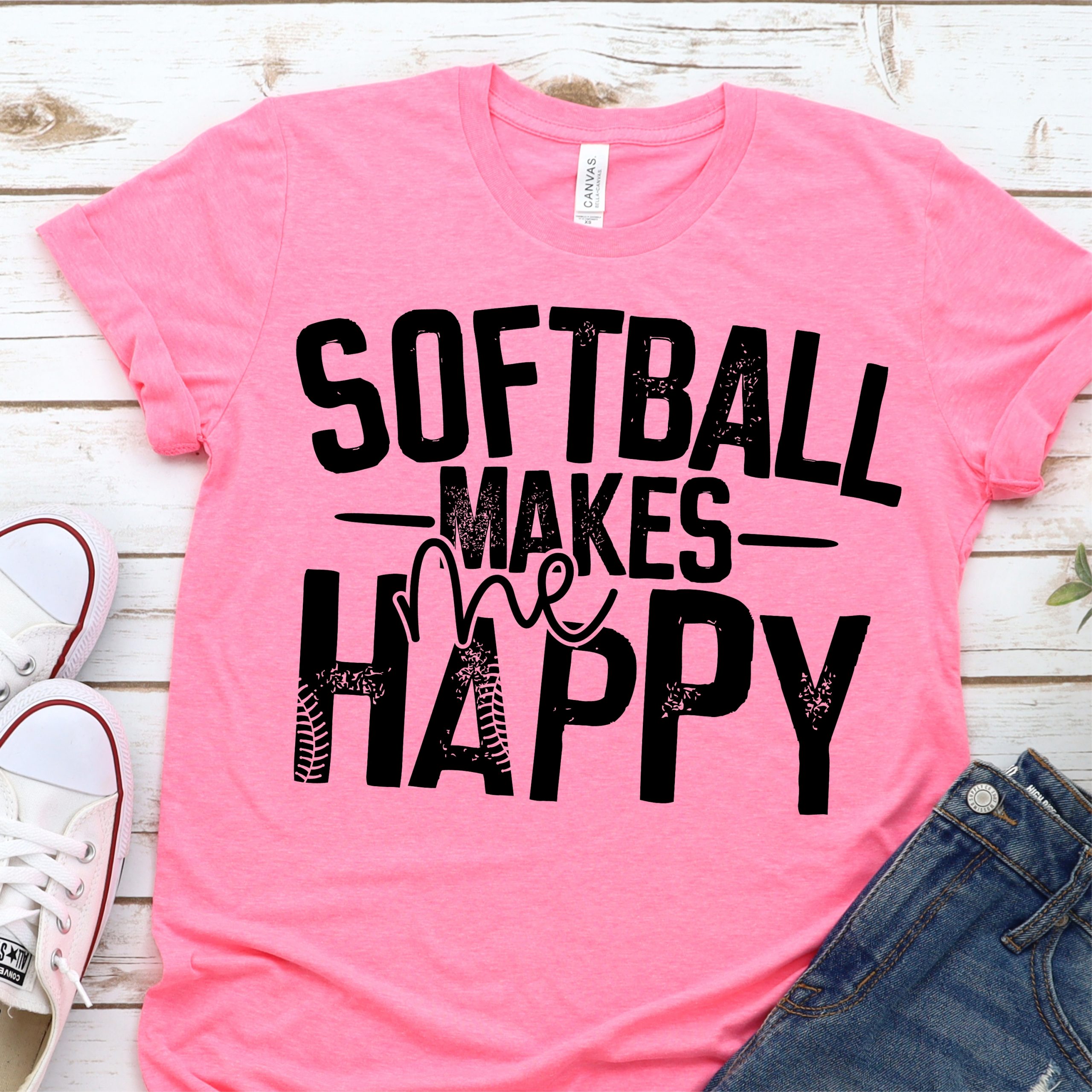 BLACK Softball makes me happy *TRANSFER*