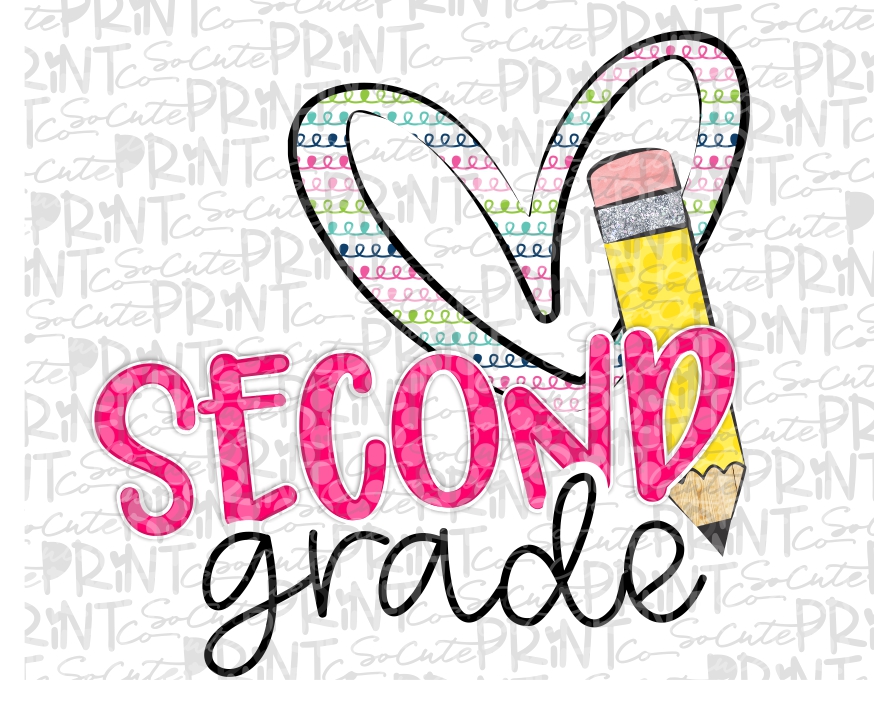 Second grade multi color heart pencil 20 *Printable Png ...