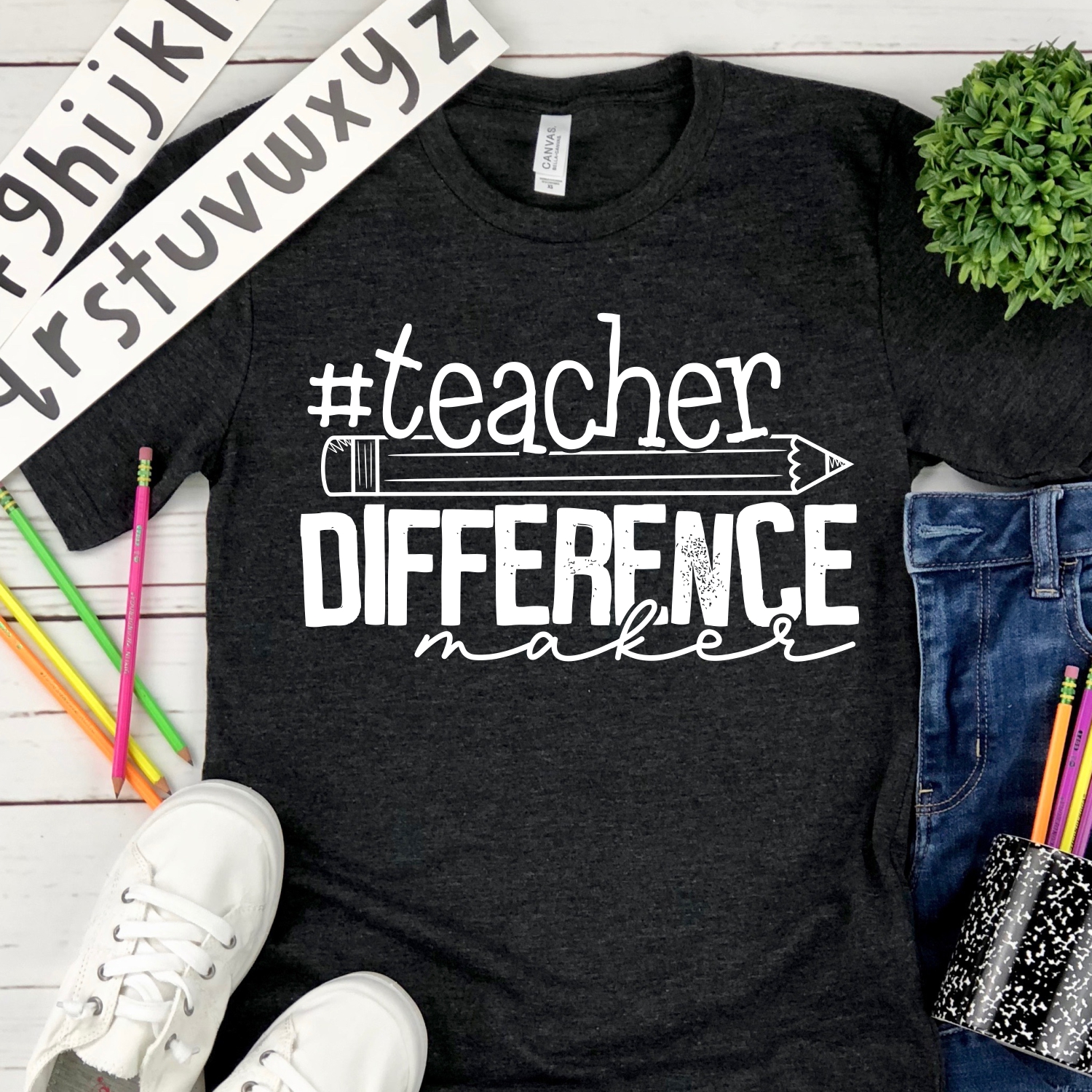 Teacher difference maker *ADULT* Screen Print – socuteappliques.net