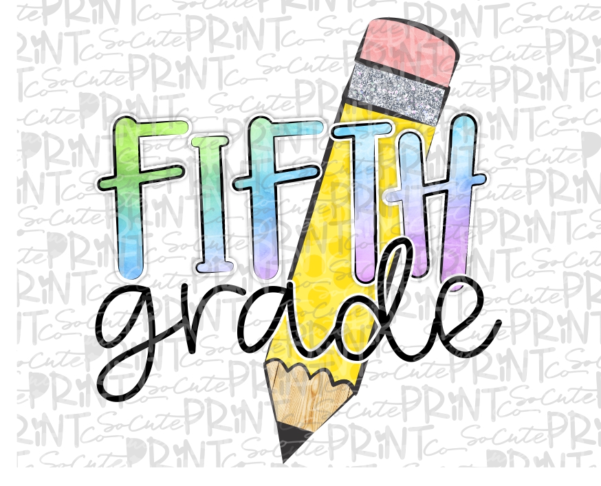 Tie Dye Fifth Grade Pencil 20 *printable Png* – Socuteappliques.net