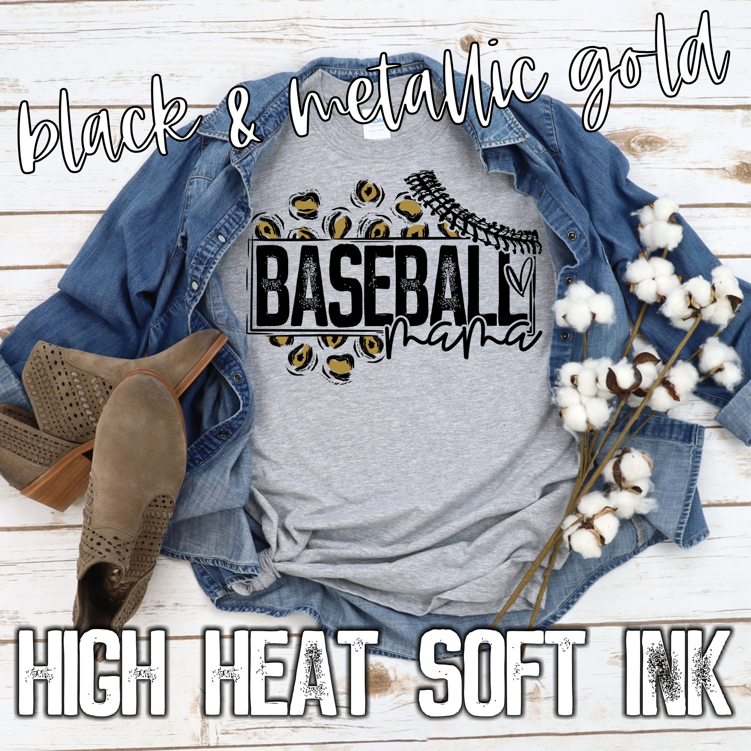 Baseball Mama LEOPARD *TRANSFER*   (High heat SOFT INK)