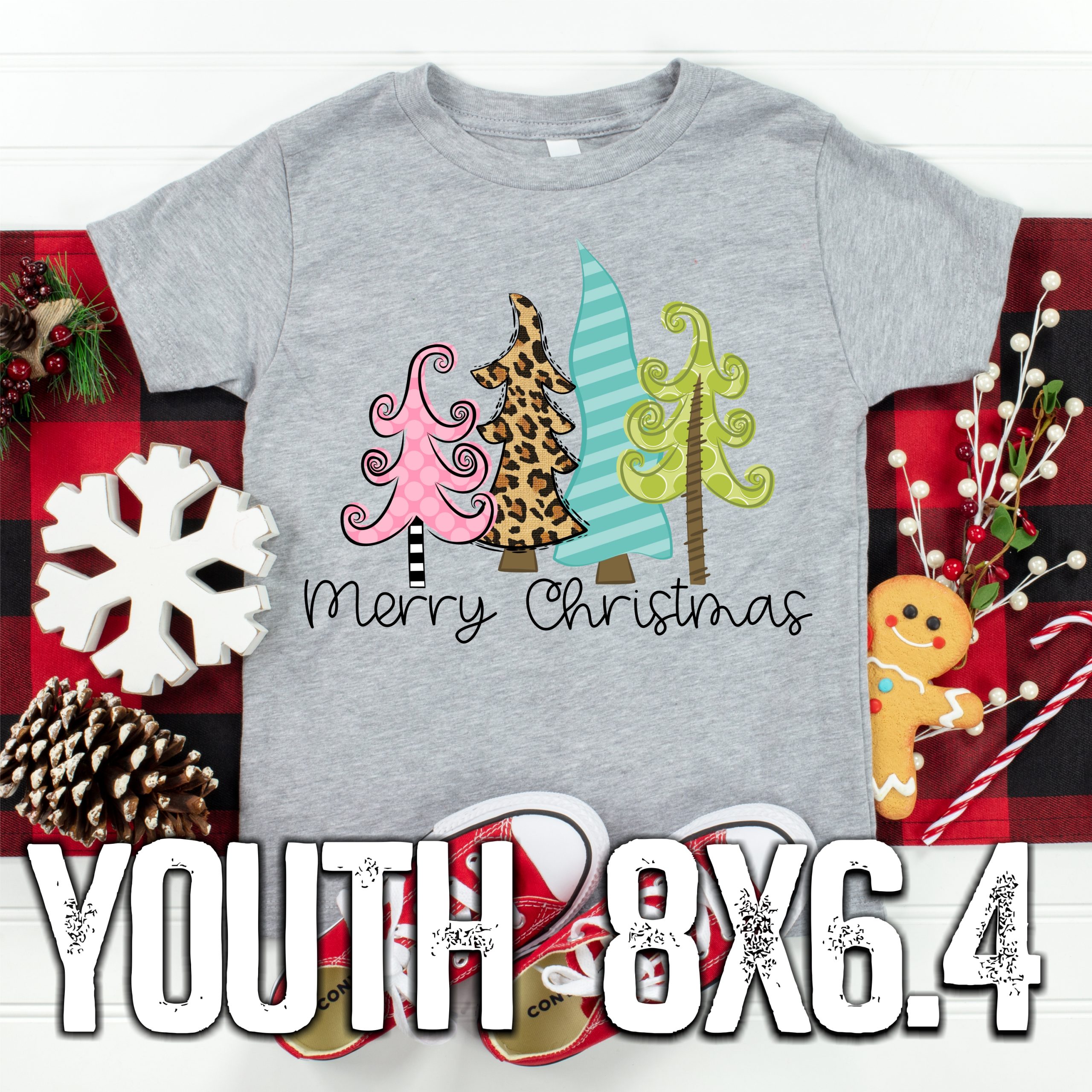 Merry Christmas FUNKY tree PASTEL *YOUTH*  (High heat SOFT INK)