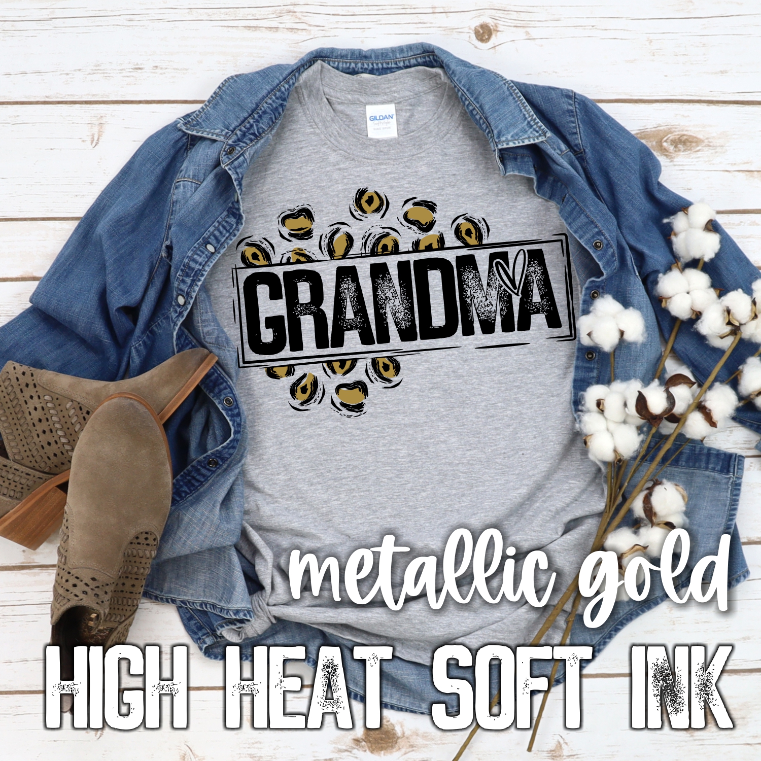 Grandma LEOPARD *TRANSFER*   (High heat SOFT INK)