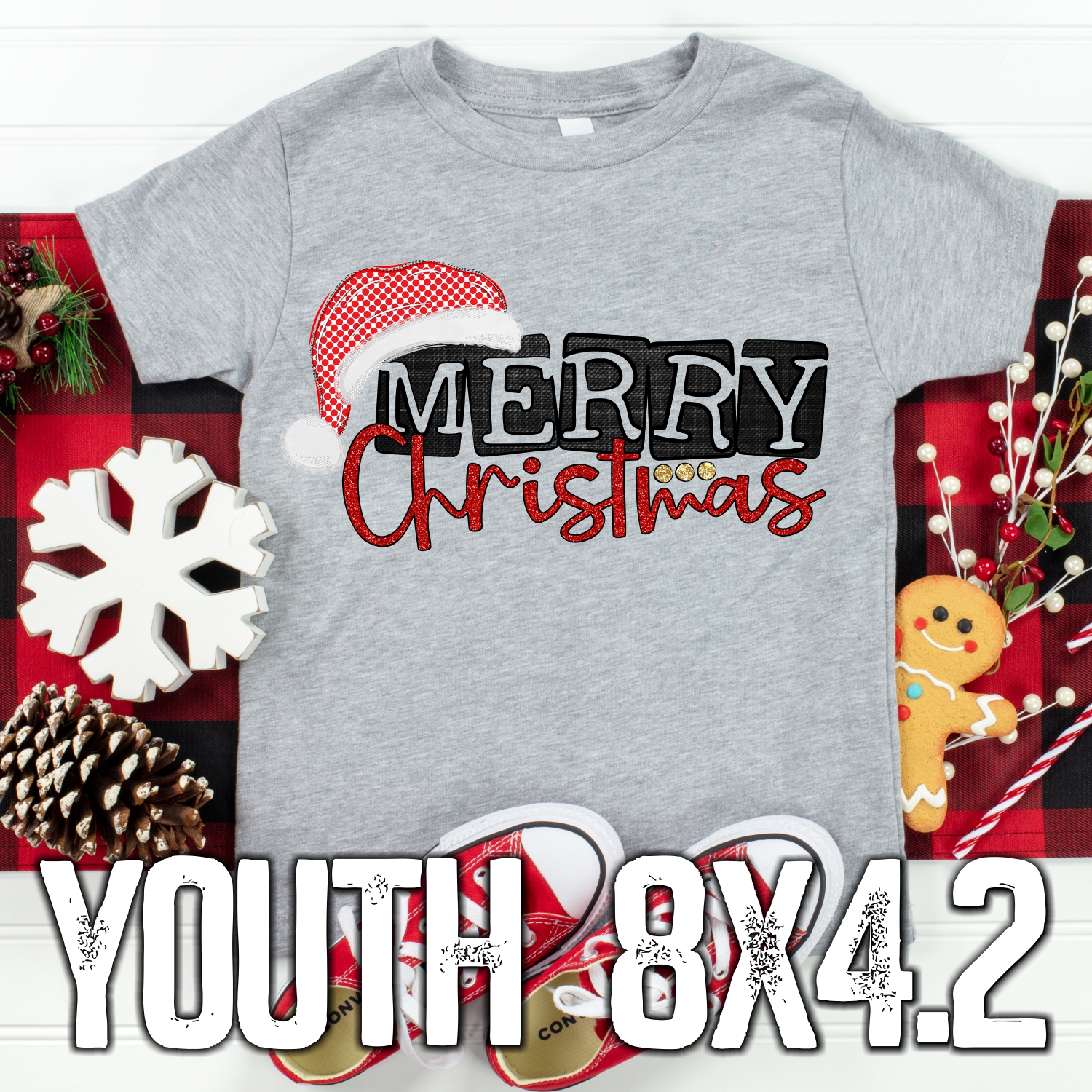 Merry Christmas squares *YOUTH*   (High heat SOFT INK)