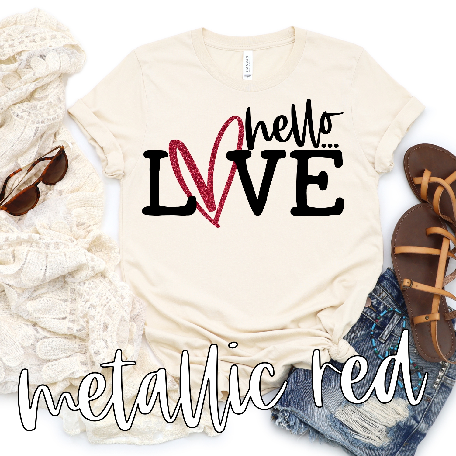 Hello Love *TRANSFER*    (High heat SOFT INK)
