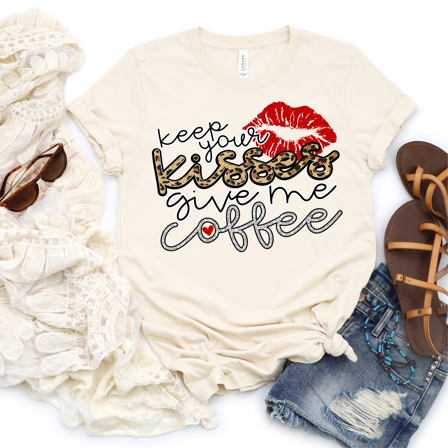 Keep your kisses give me Coffee *TRANSFER*    (High heat SOFT INK)