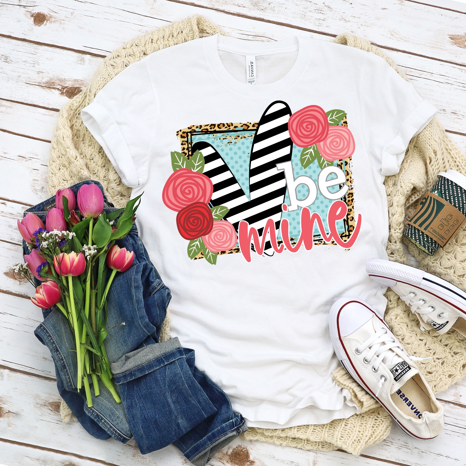 Be mine flower square *TRANSFER*  (High Heat SOFT INK)