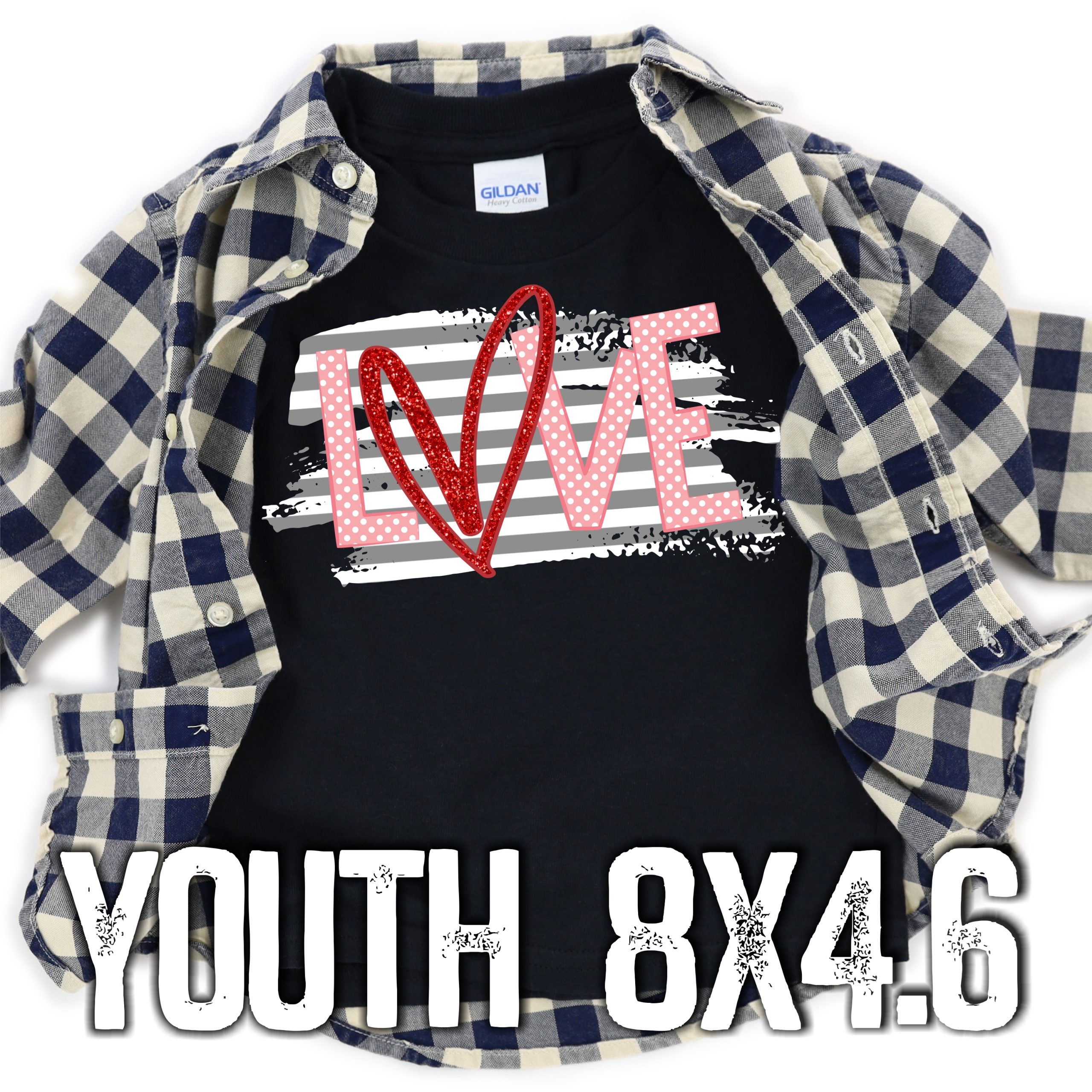 Love heart O stripes *YOUTH* (High Heat SOFT INK)