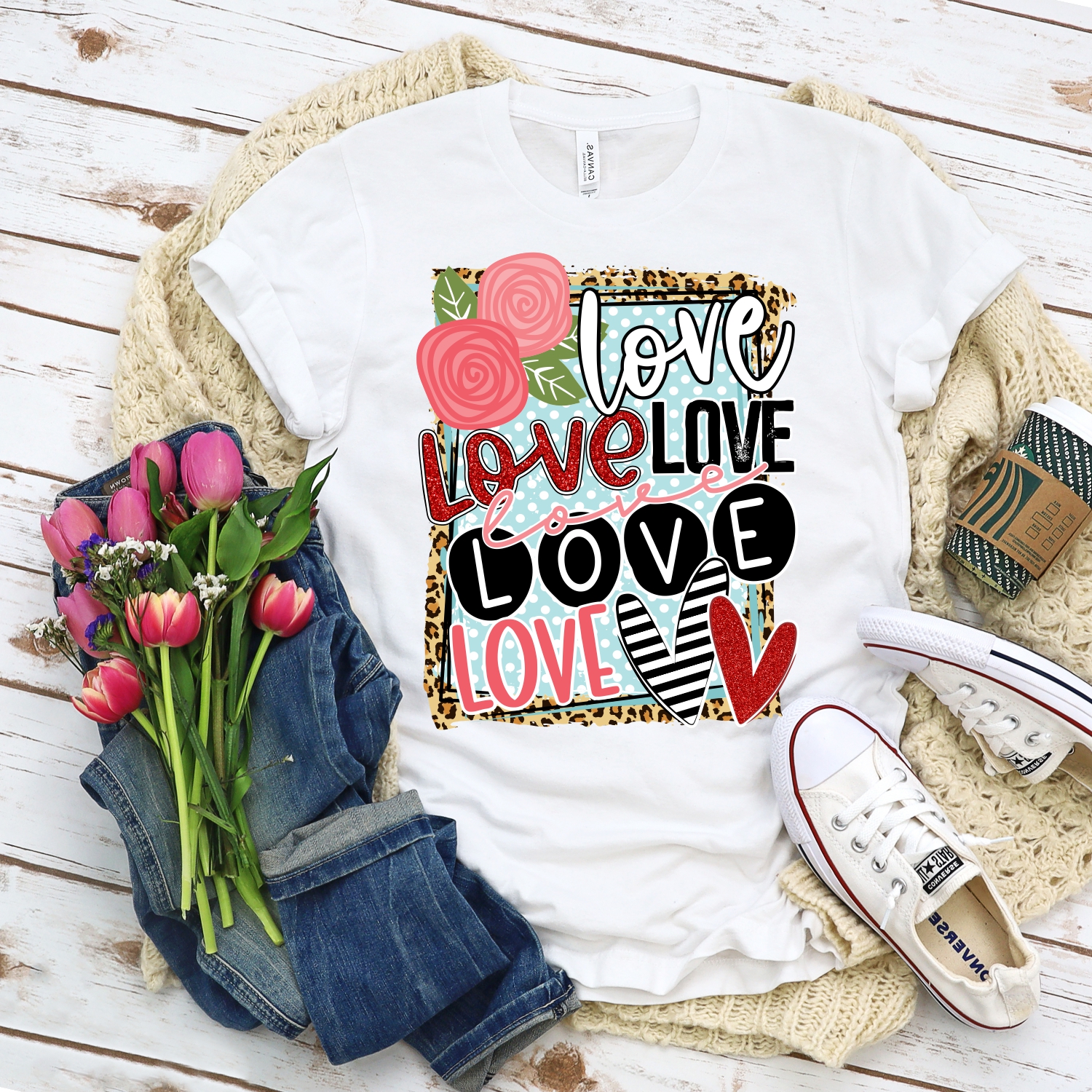 Love love love love square *TRANSFER*  (High Heat SOFT INK)