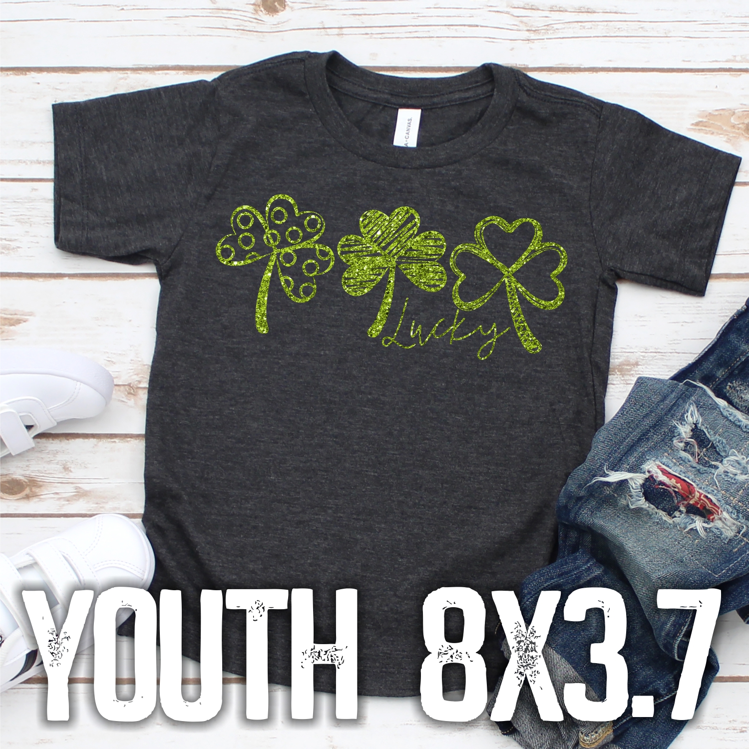Lucky clover trio Metallic LIME Green *YOUTH*