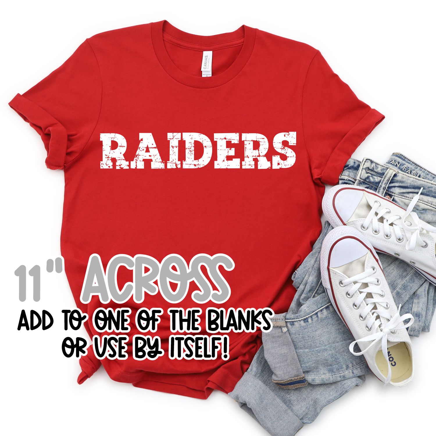 LIMITED EDITION Raiders  BLOCK font Distressed  *TRANSFER*