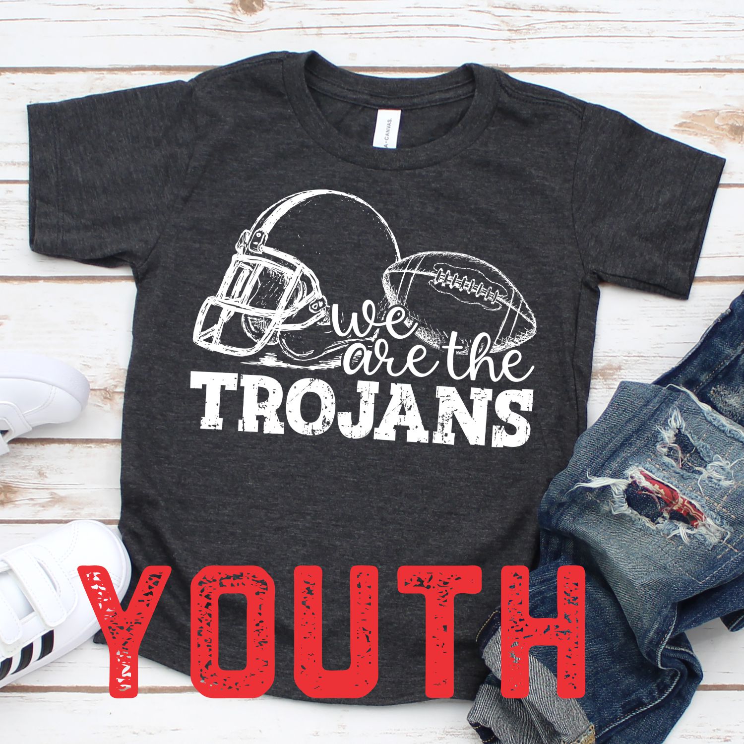 LIMITED EDITION We are the Trojans football *YOUTH* Screen Print ...