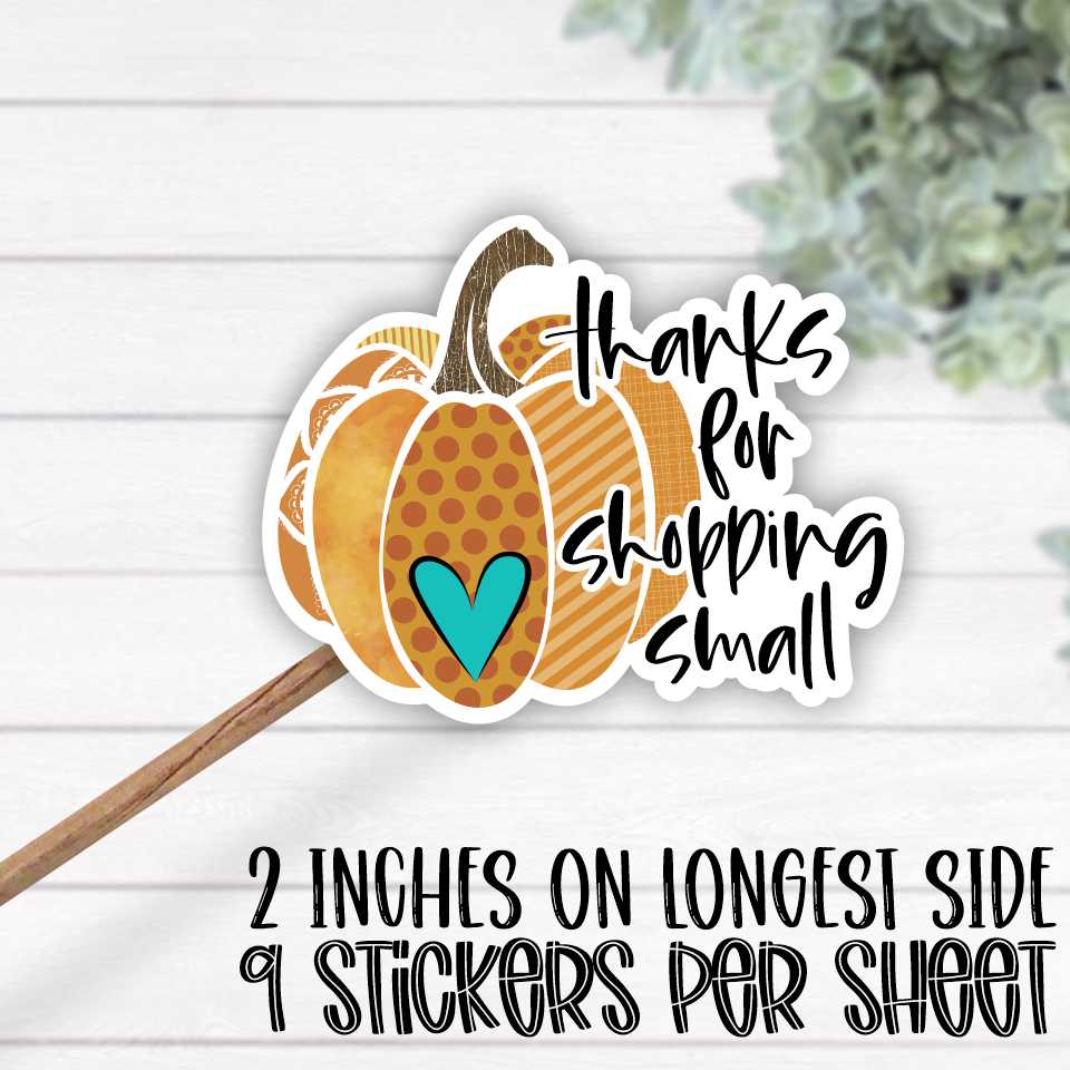 *STICKER SHEET* Thanks for shopping small pumpkin