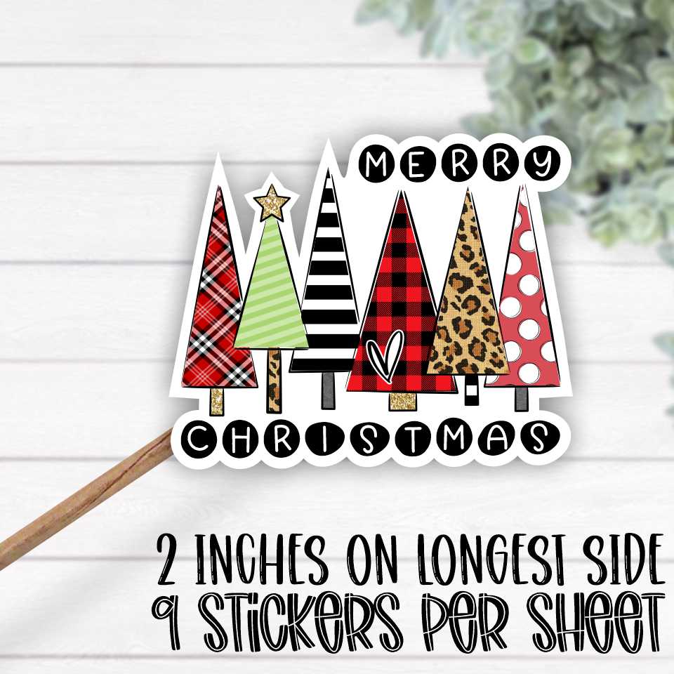 *STICKER SHEET* Merry Christmas multi trees