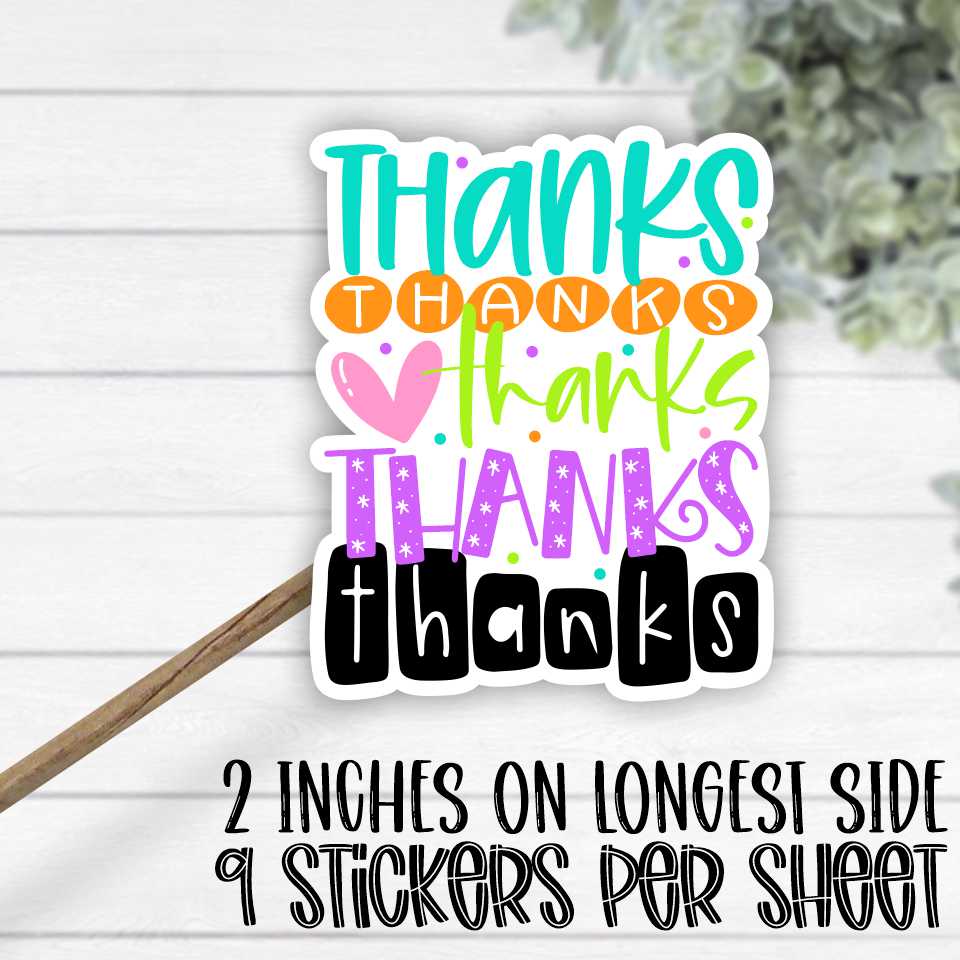 *STICKER SHEET* Thanks thanks Thanks