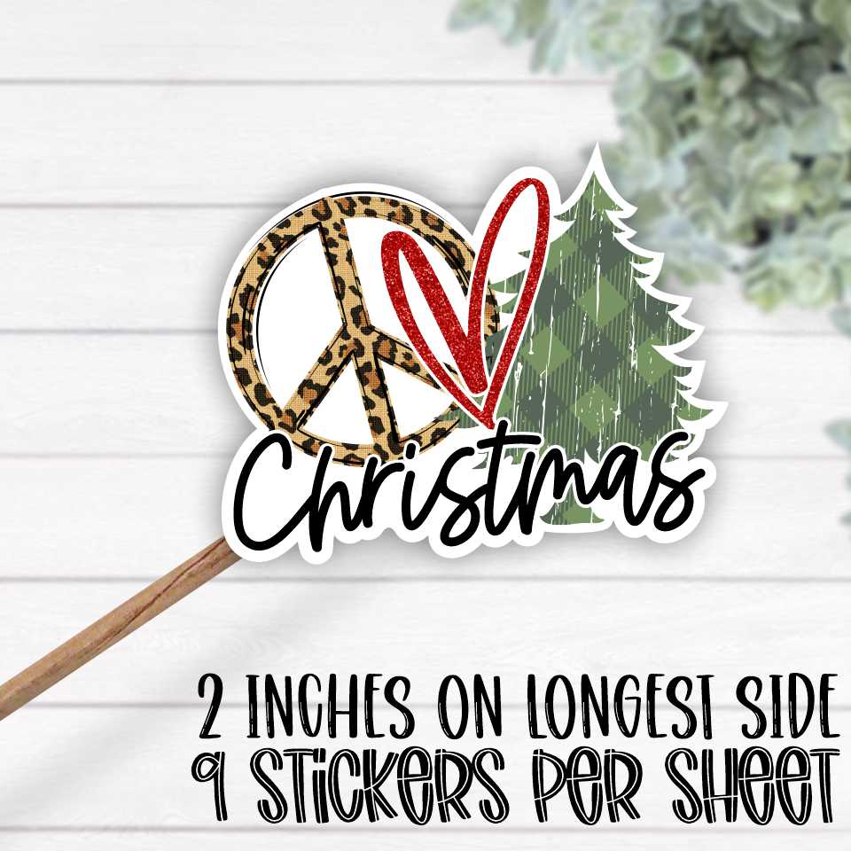*STICKER SHEET* Peace Love Christmas